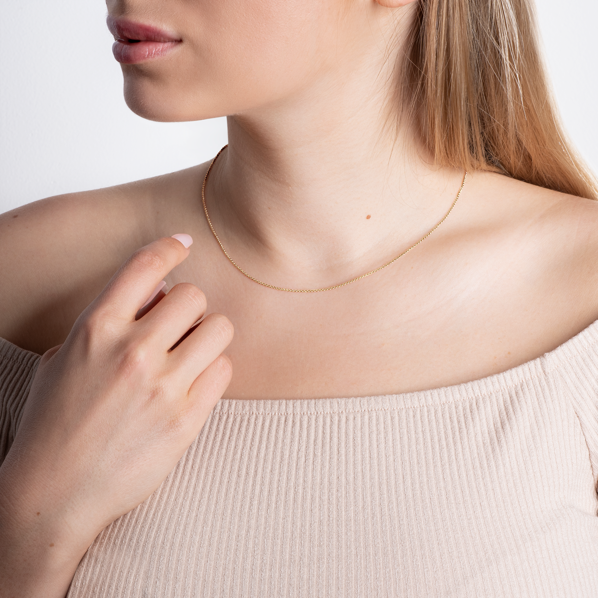 Łańcuszek Savicki: złoty 585, rolo