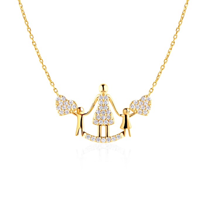 Srdcový náhrdelník, pre mamu Savicki: zlato, diamanty