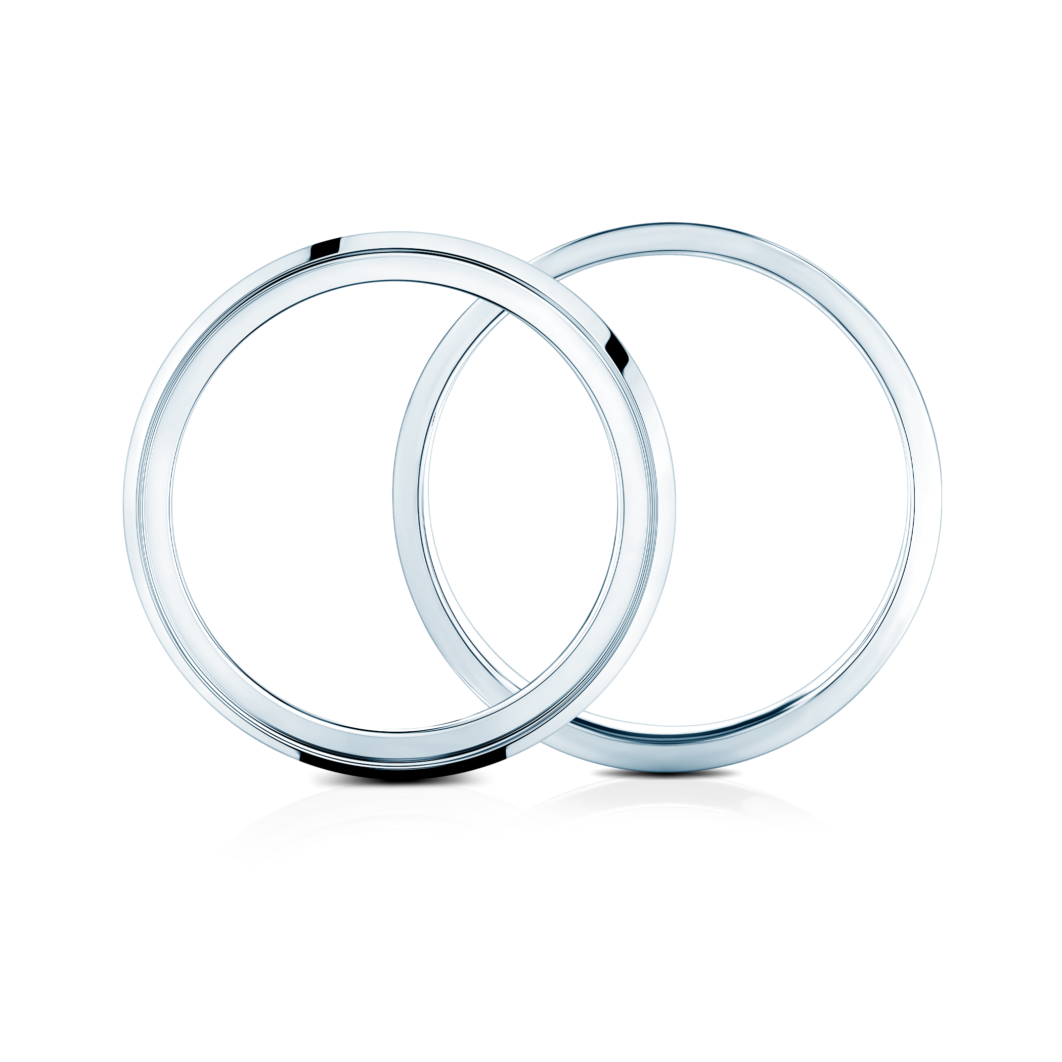 Obrączki partnerskie Sign of Love®: białe złoto, diament, płaska 5,5mm i płaska 4mm