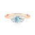Zásnubní prsten Fairytale: růžové zlato, akvamarín, bílé safíry
