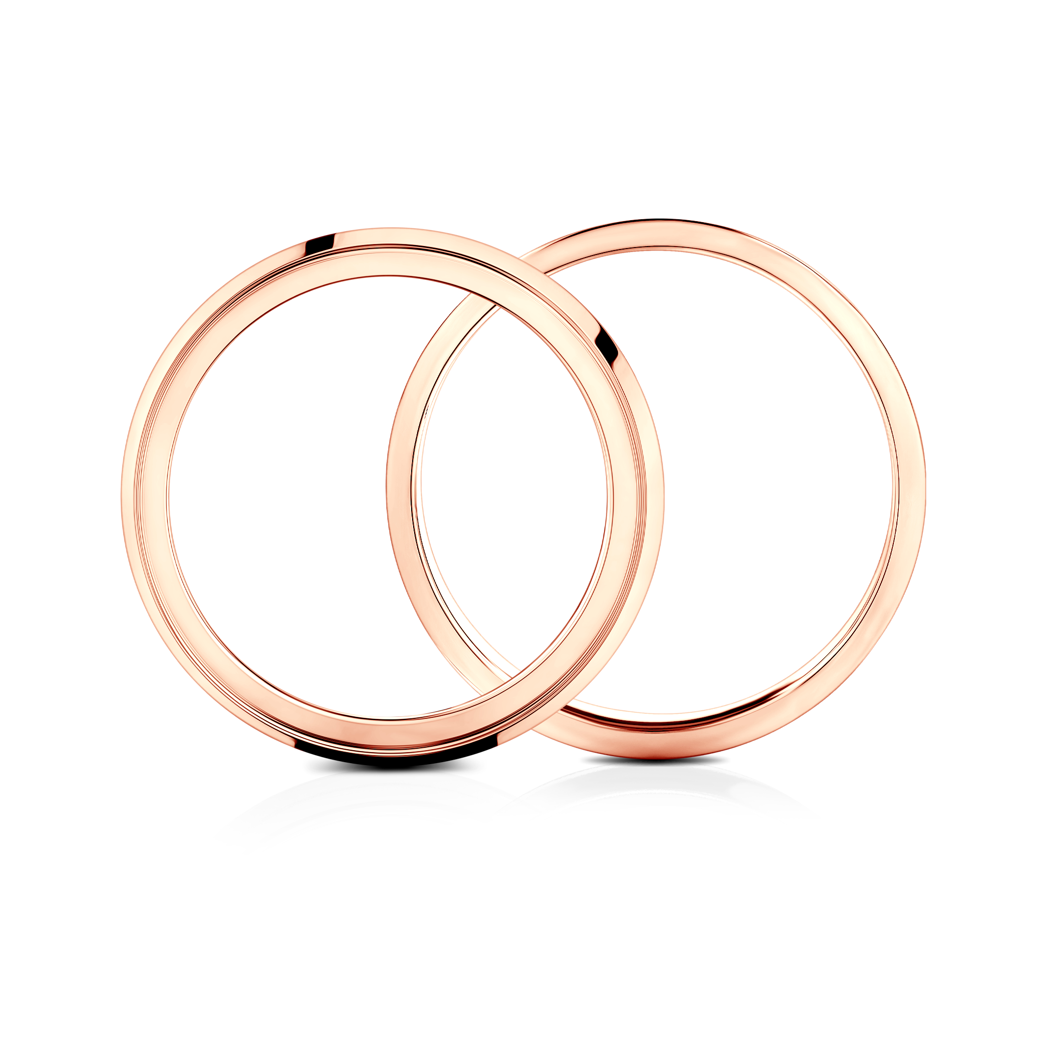 Partnerringe Sign of Love®: Roségold, flach 5,5 mm und flach 4 mm