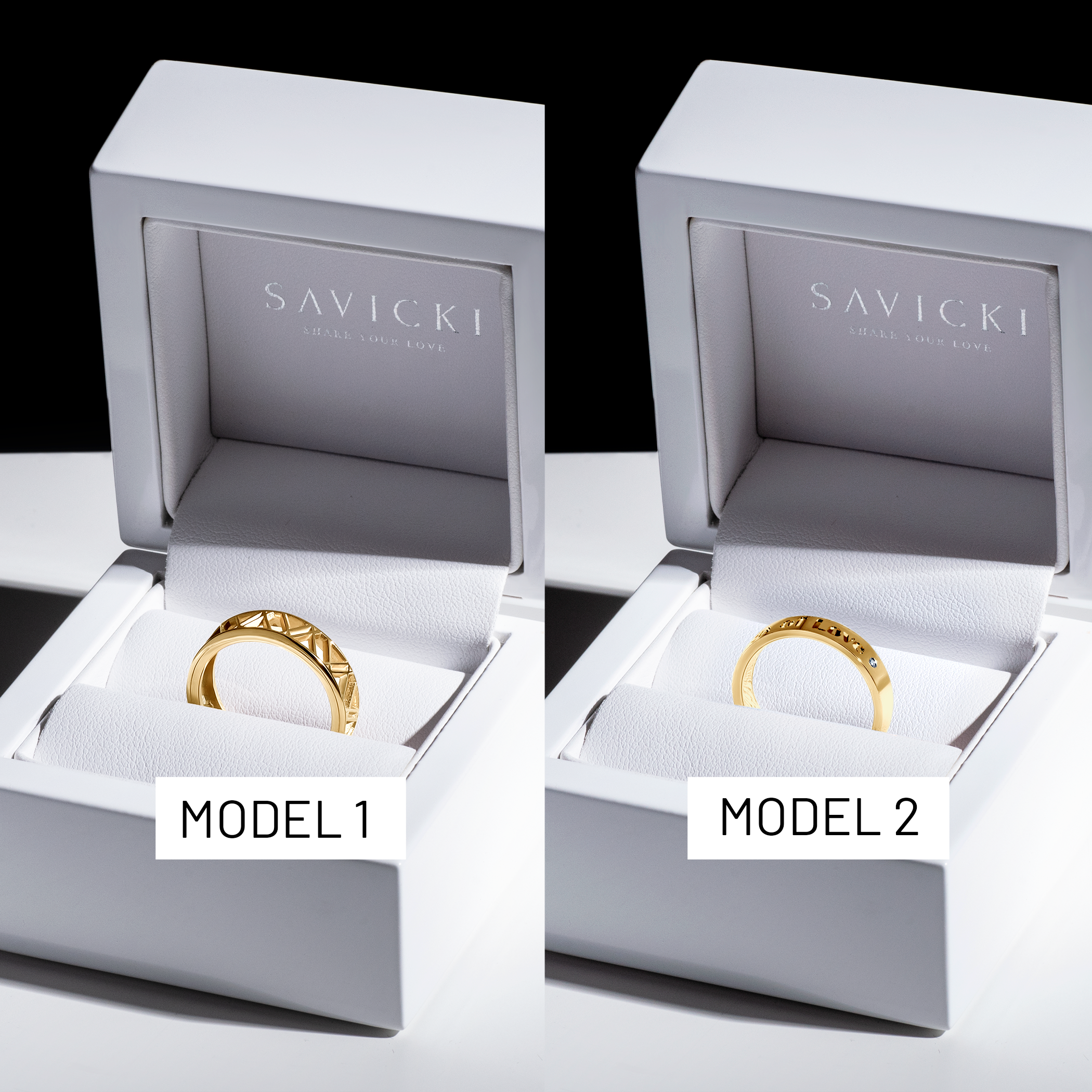 Obrączki partnerskie Sign of Love®: złote, diament, płaska 5,5mm i płaska 4mm - 6