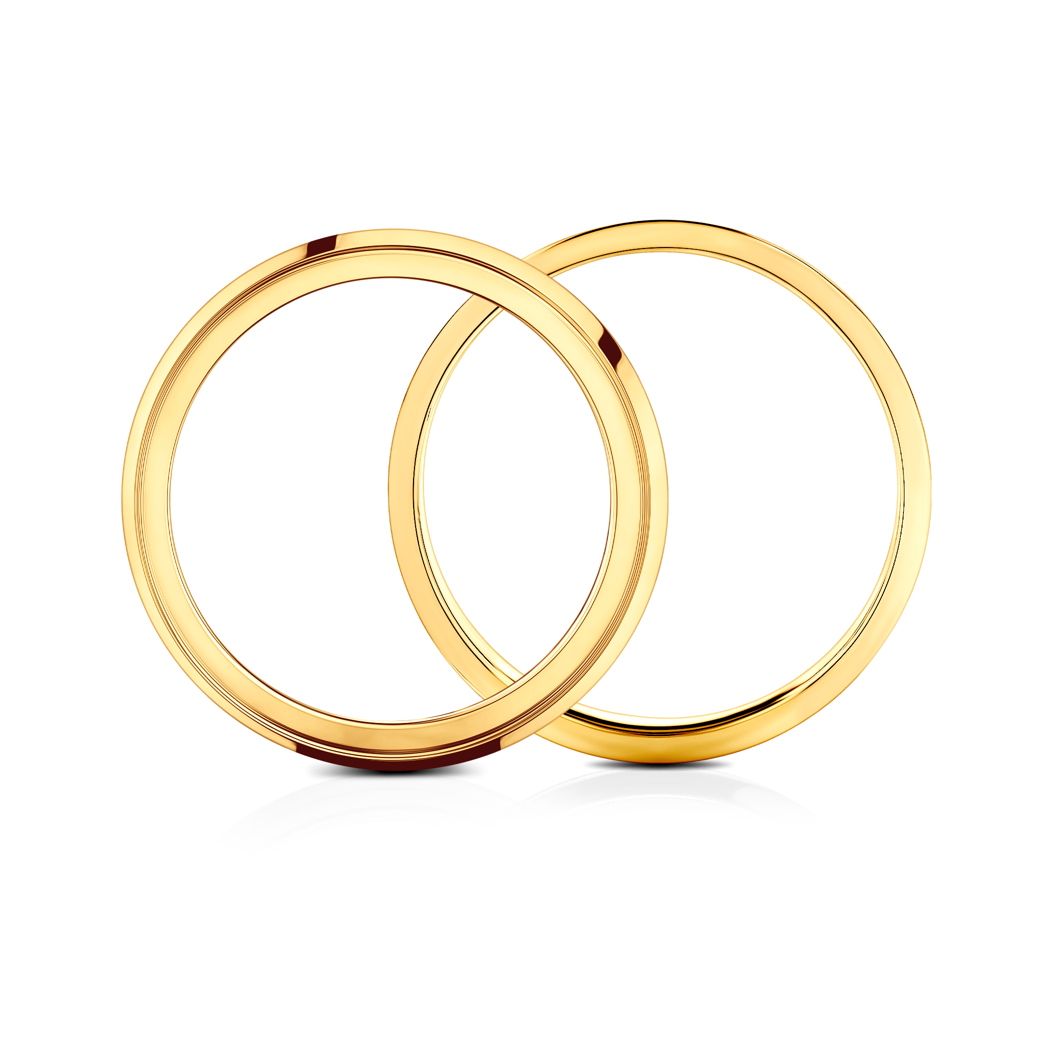 Obrączki partnerskie Sign of Love®: złote, płaska 5,5mm i płaska 4mm - 3