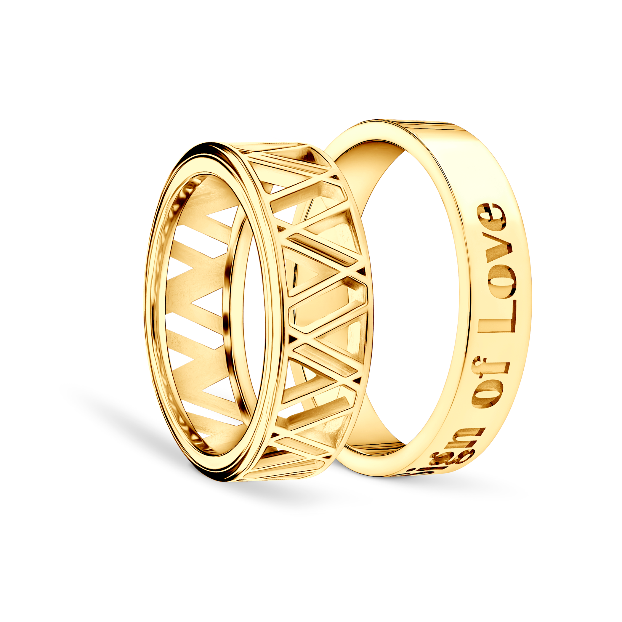 Obrączki partnerskie Sign of Love®: złote, płaska 5,5mm i płaska 4mm - 4