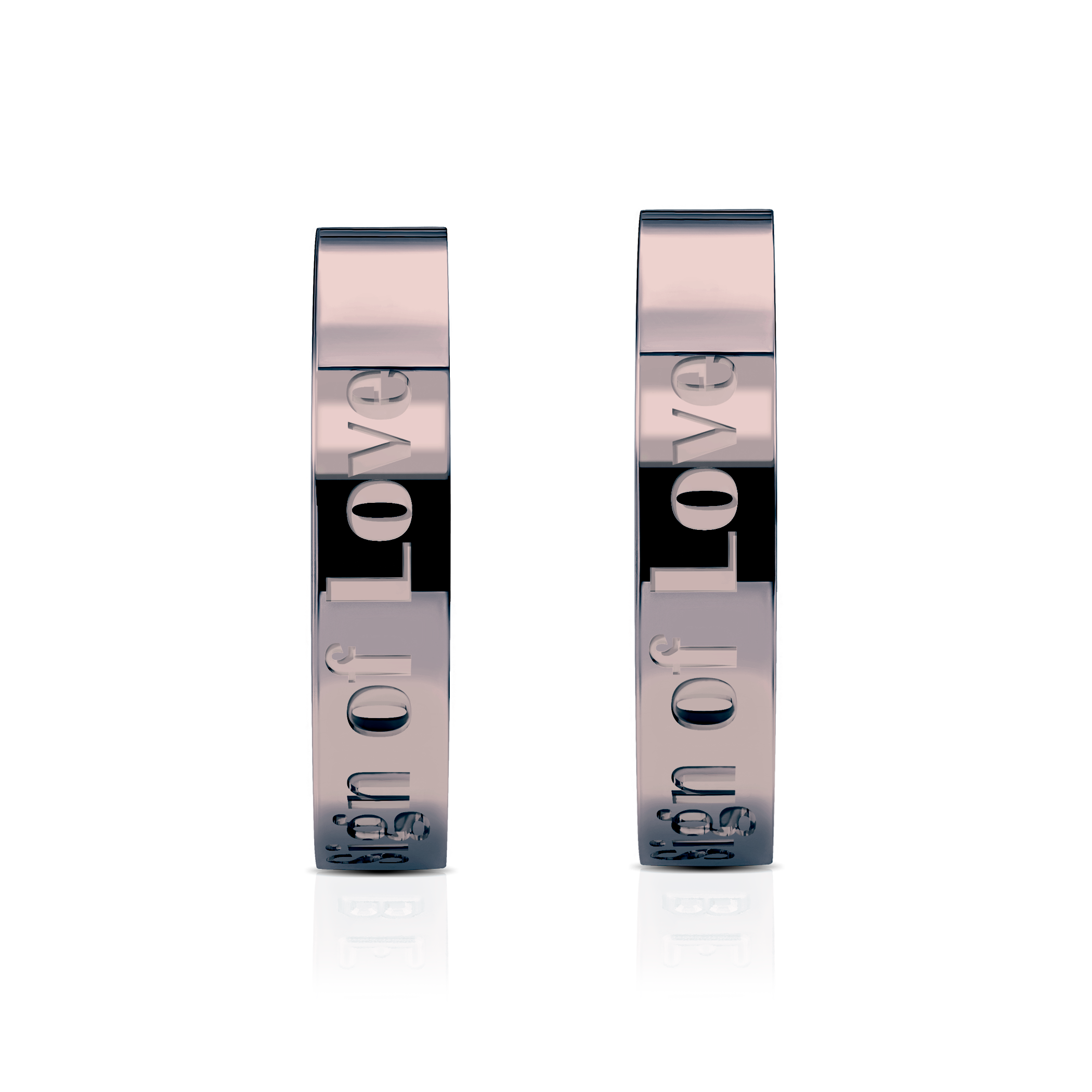 Obrączki partnerskie Sign of Love®: czarne złoto, płaskie 4mm