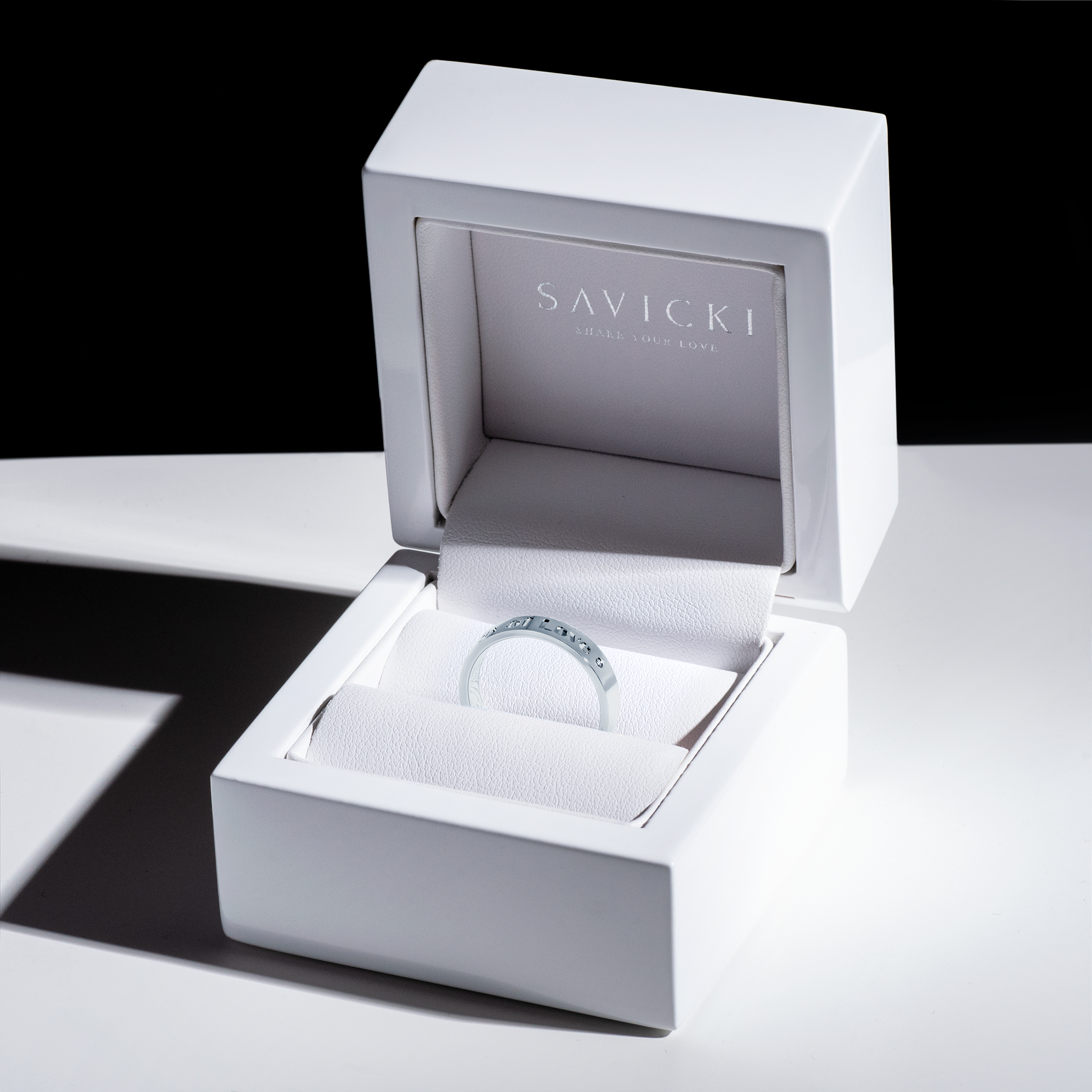 Partnerring Sign of Love®: Weißgold, Diamant, flach, 4 mm