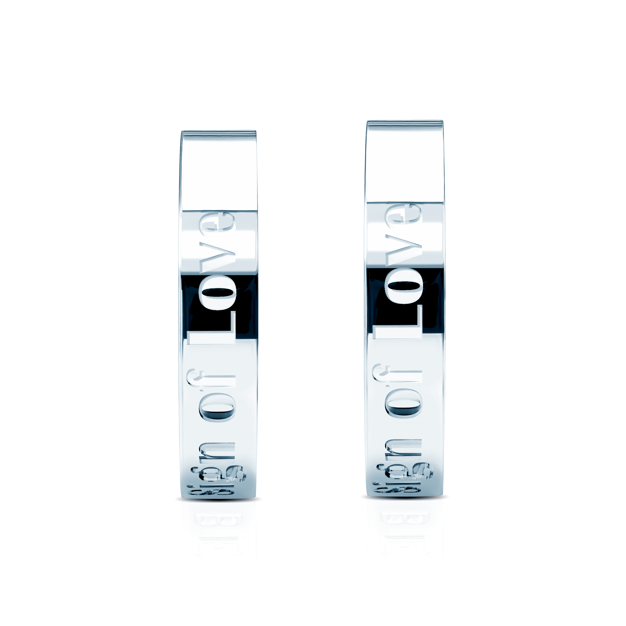 Obrączki partnerskie Sign of Love®: białe złoto, diament, płaskie 4mm