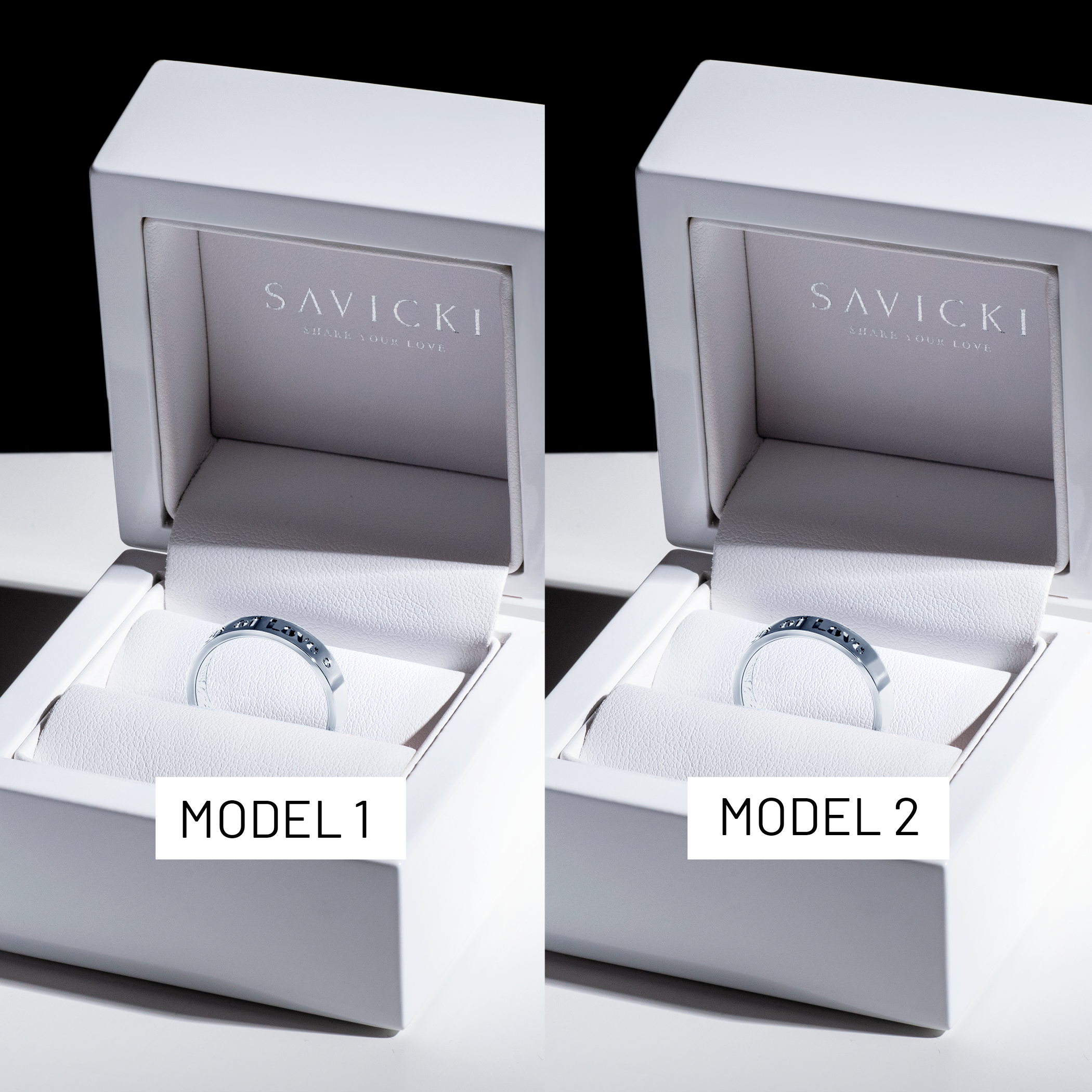 Obrączki partnerskie Sign of Love®: białe złoto, diament, płaskie 4mm