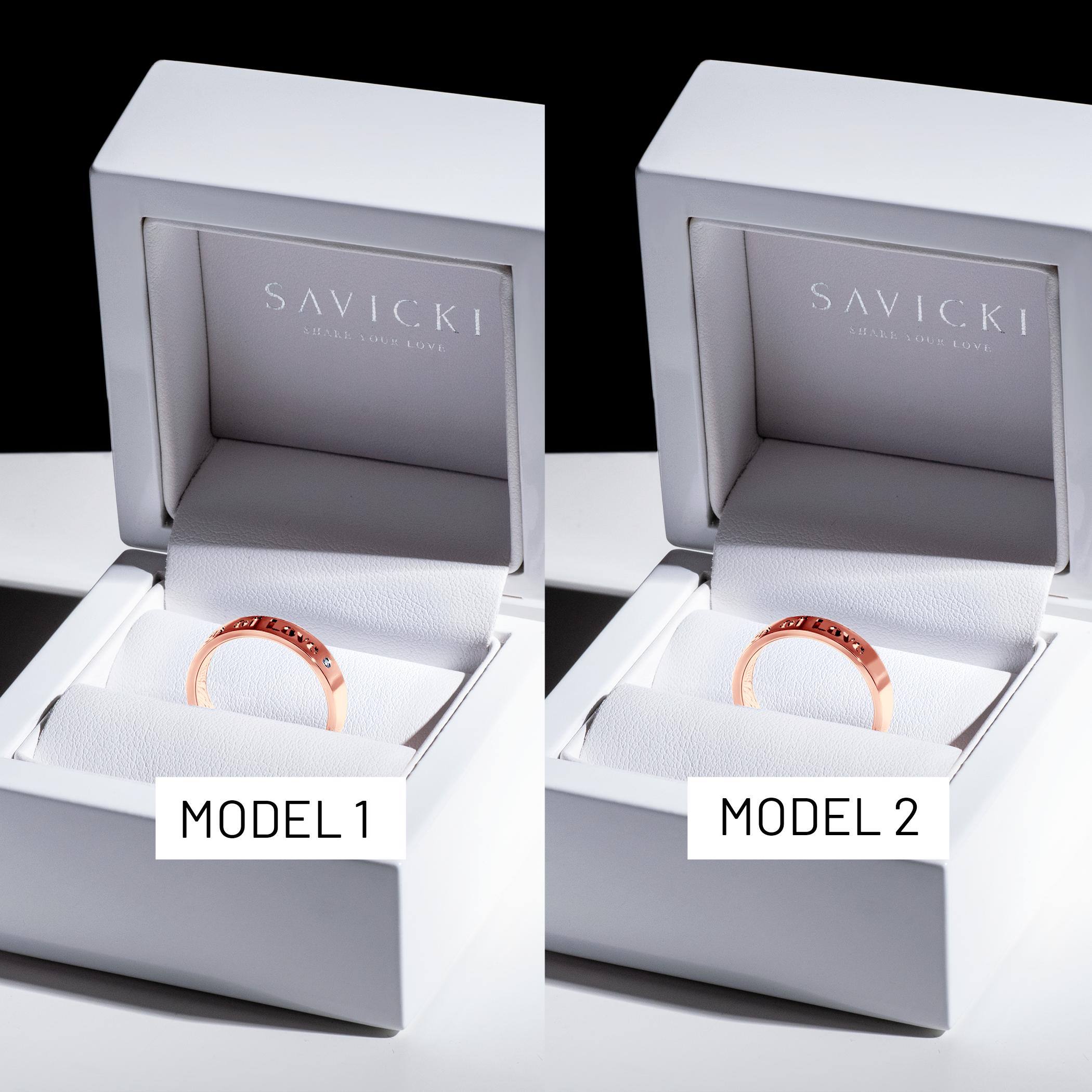 Partnerringe Sign of Love®: Roségold, Diamant, flach 4 mm