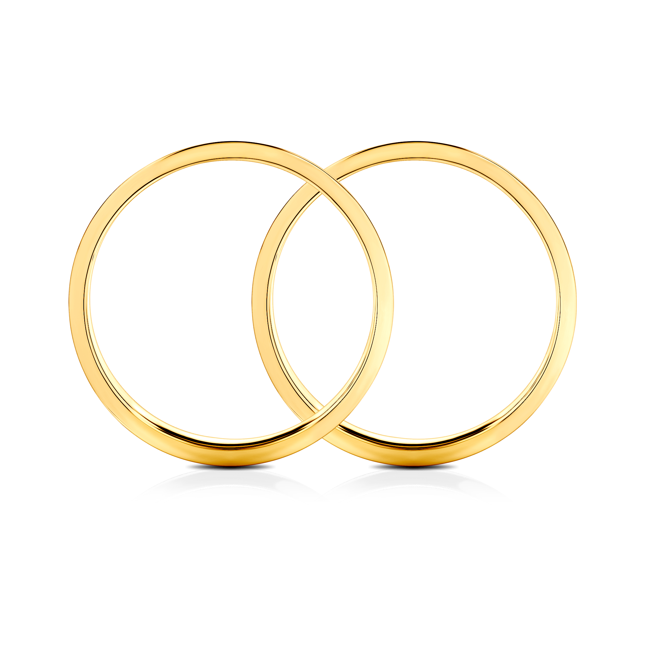 Obrączki partnerskie Sign of Love®: złote, diament, płaskie 4mm - 3