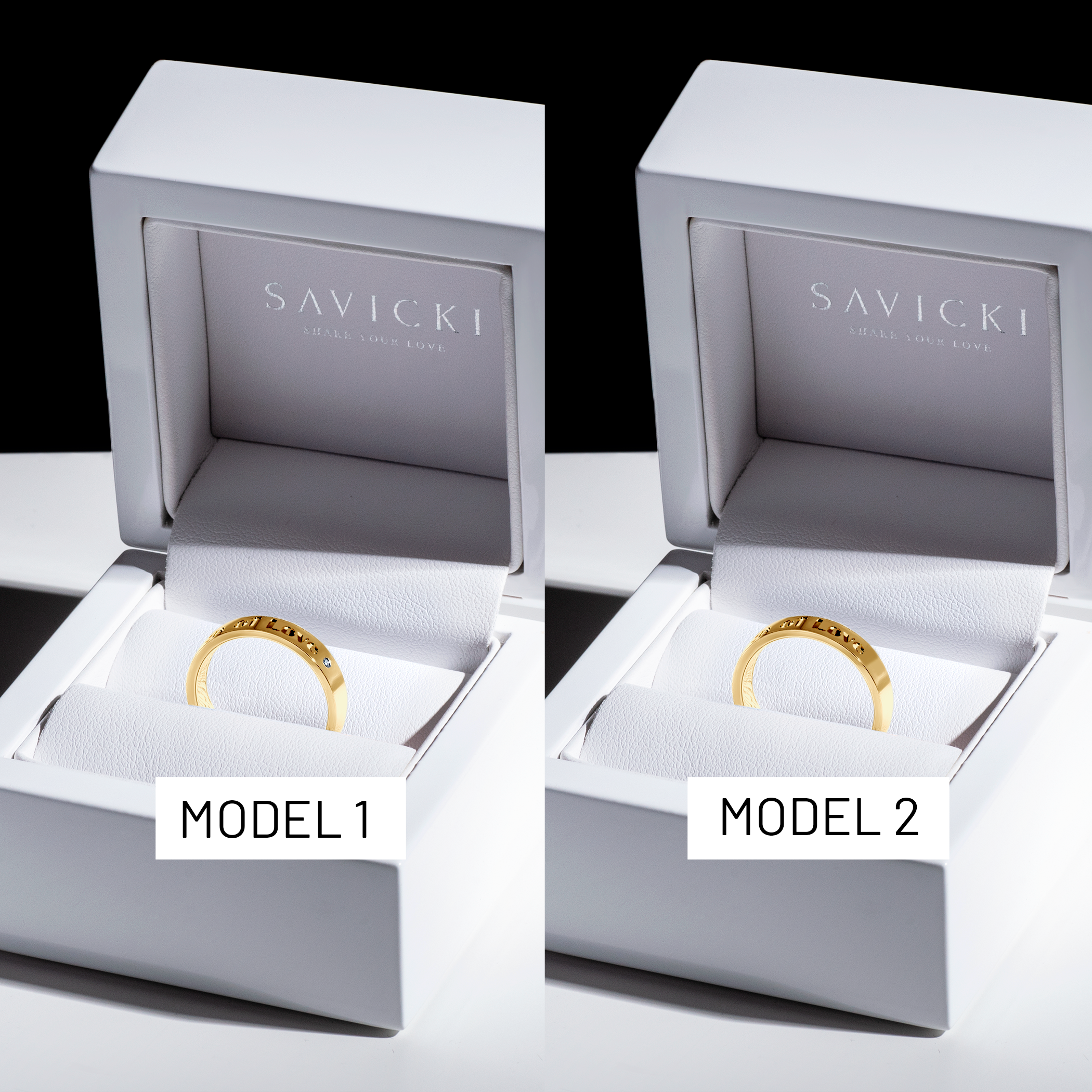 Obrączki partnerskie Sign of Love®: złote, diament, płaskie 4mm - 6