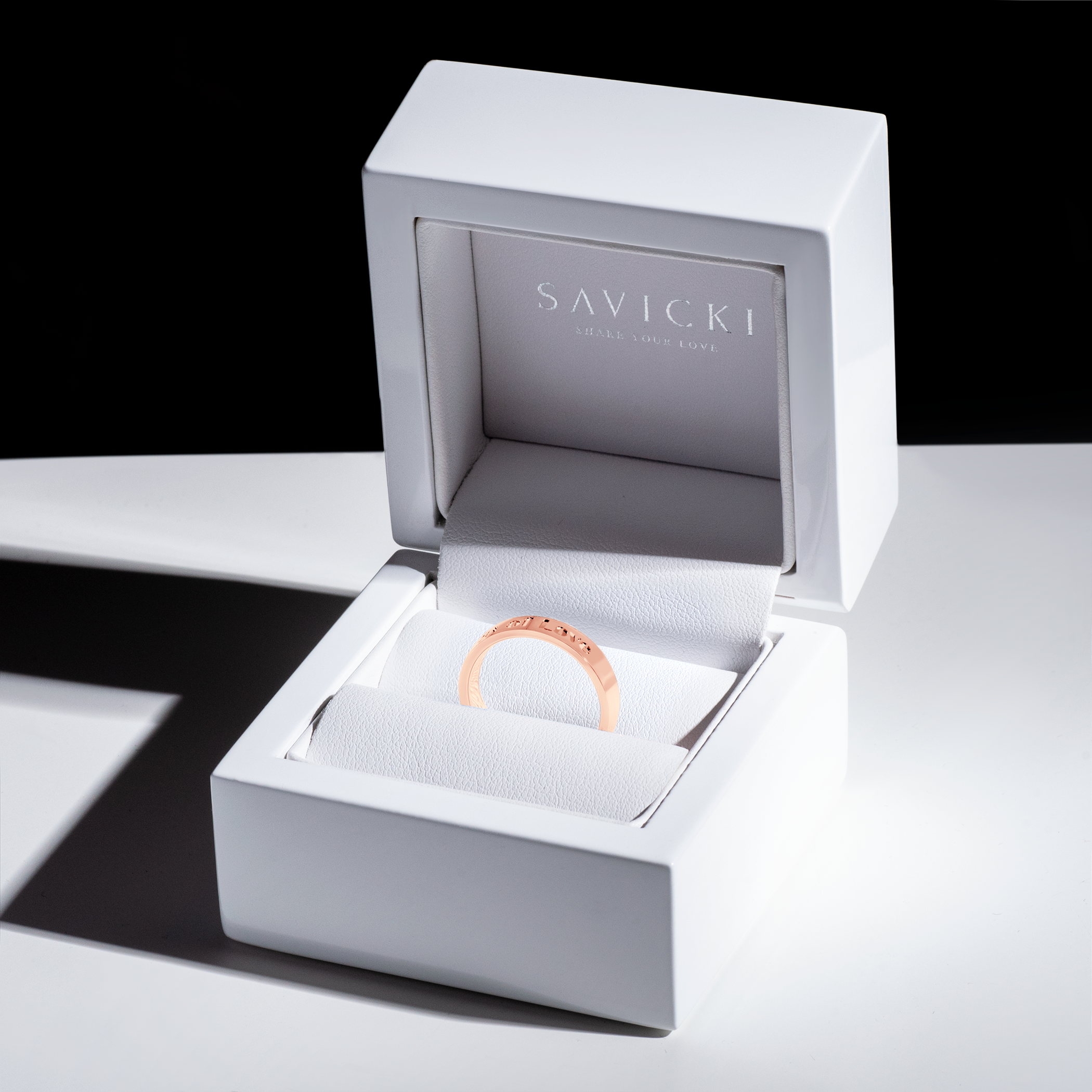 Partnerring Sign of Love®: Roségold, flach, 4 mm