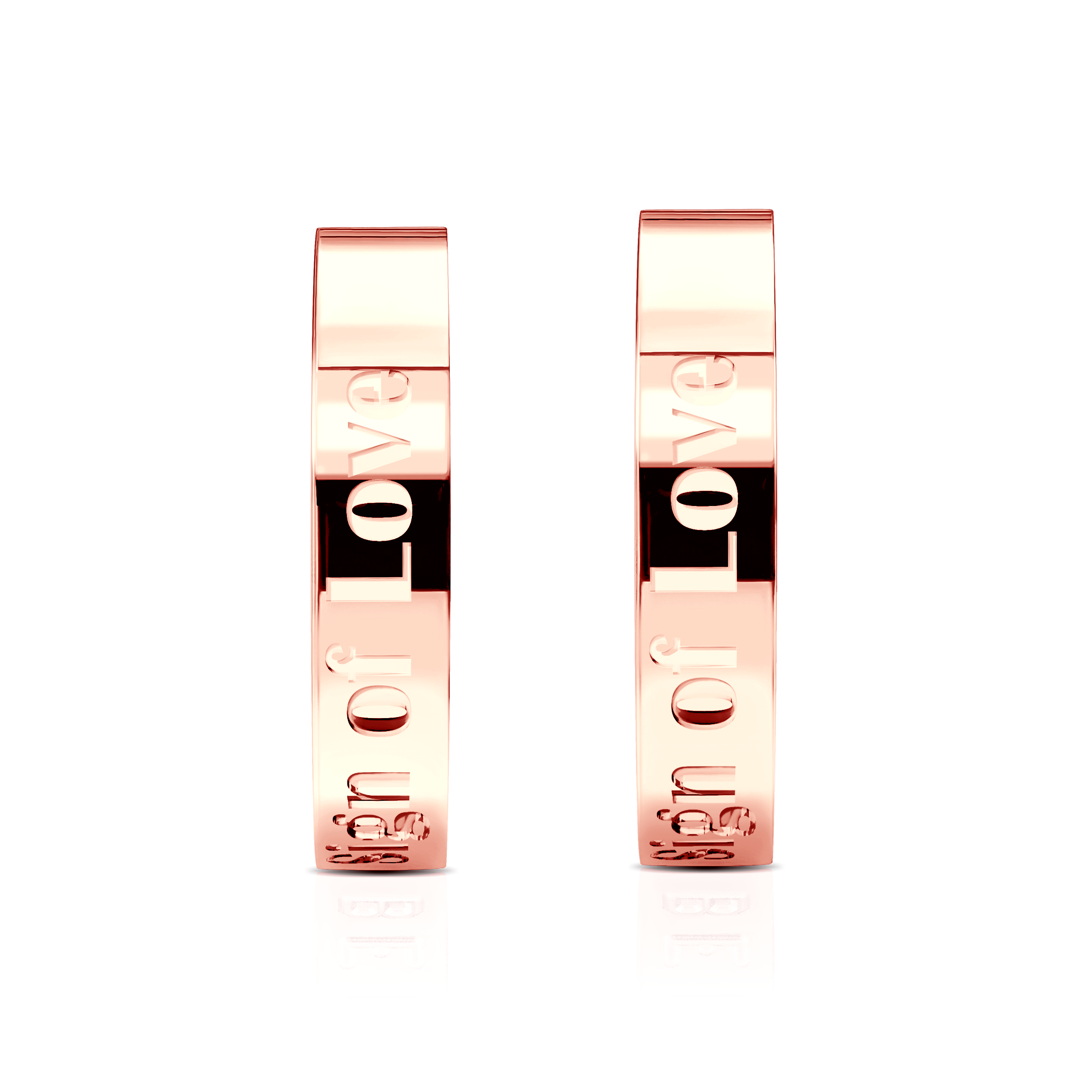 Partnerringe Sign of Love®: Roségold, flach 4 mm