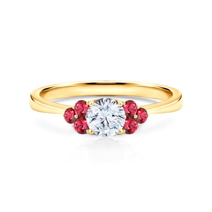 Zásnubný prsteň Fairytale: žlté zlato, biely zafír