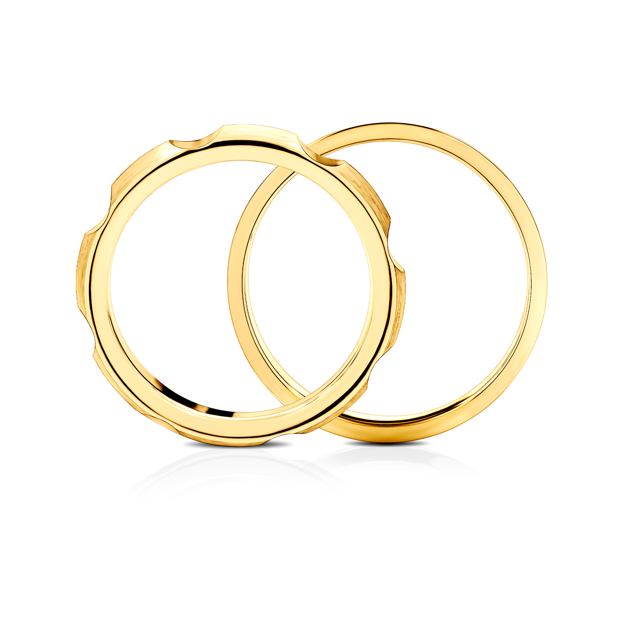 Partnerringe Sign of Love®: Gold, halbrund 3,5 mm und flach 4 mm