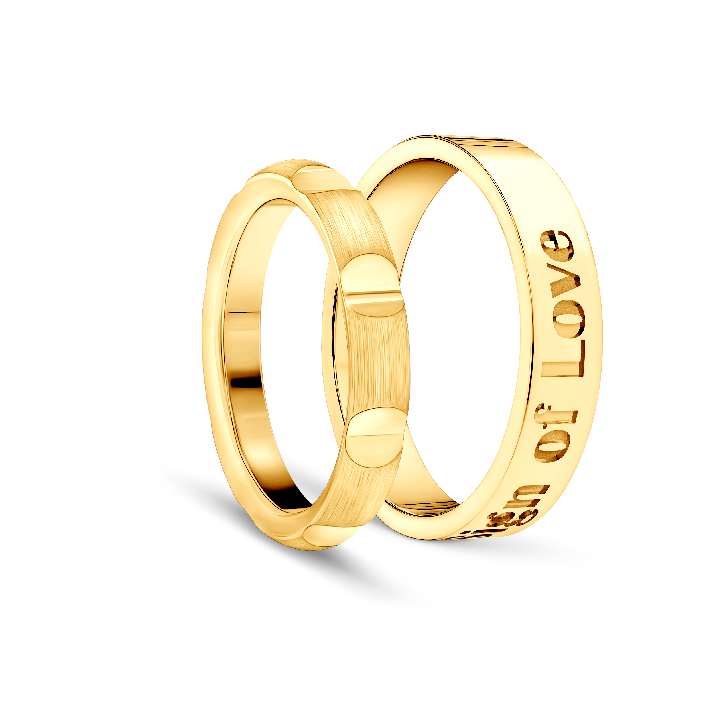 Partnerringe Sign of Love®: Gold, halbrund 3,5 mm und flach 4 mm