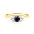 Zásnubní prsten Fairytale: žluté zlato, černý diamant, bílé safíry