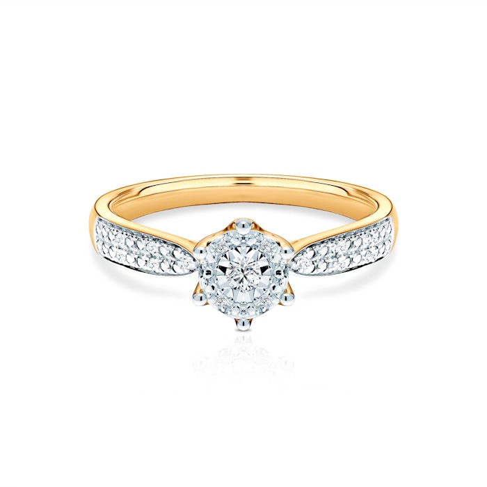 Zásnubný prsteň SAVICKI: dvojfarebné zlato, diamanty