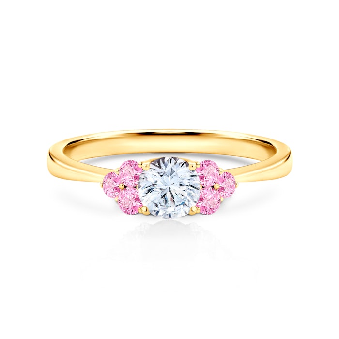 Pierścionek zaręczynowy Fairytale: złoty, biały szafir