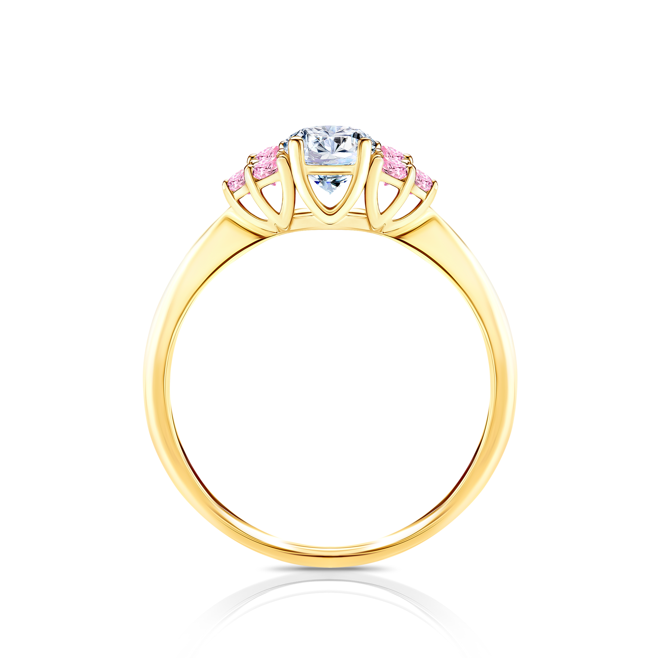 Verlobungsring Fairytale: Gold, Weißer Saphir - 3