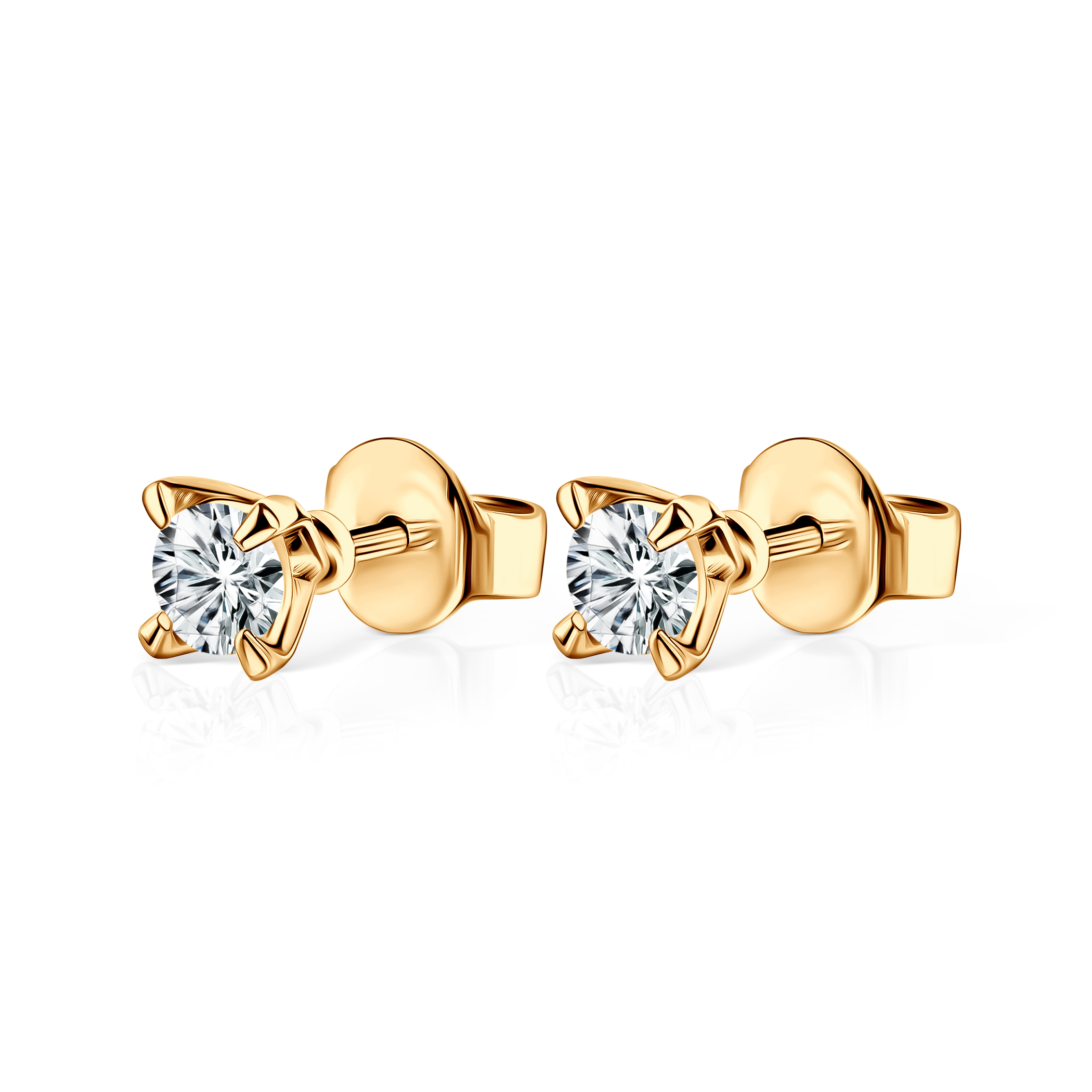 Earrings Share Your Love: gold, white sapphire - 3