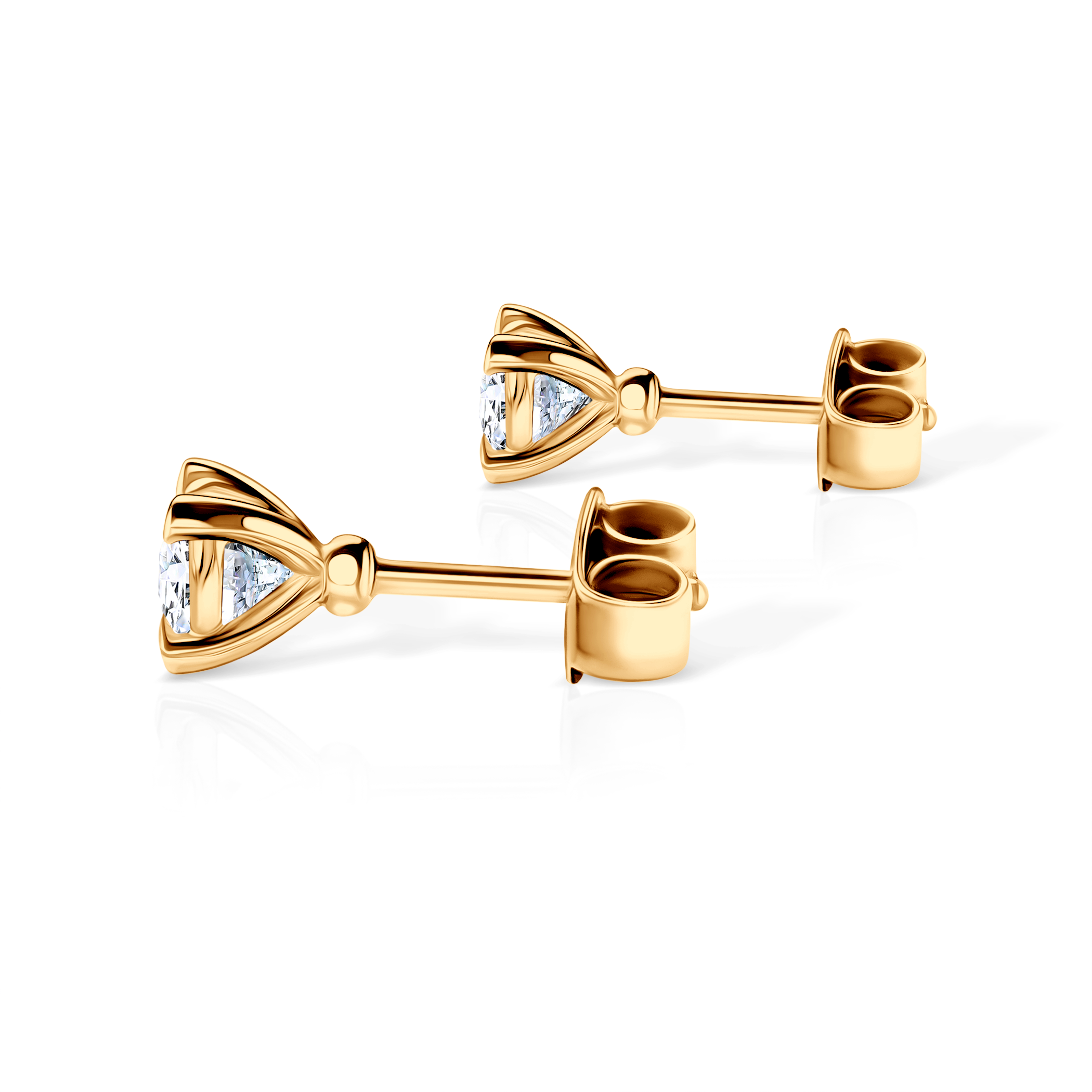 Earrings Share Your Love: gold, white sapphire - 4