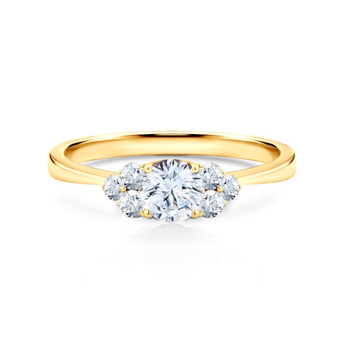 Pierścionek zaręczynowy Fairytale: złoty, biały szafir