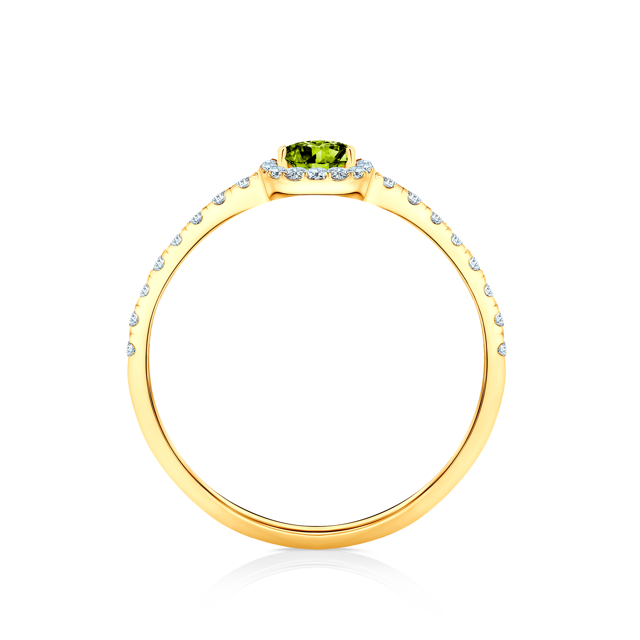 Pierścionek zaręczynowy This is Love: złoty, zielony diament