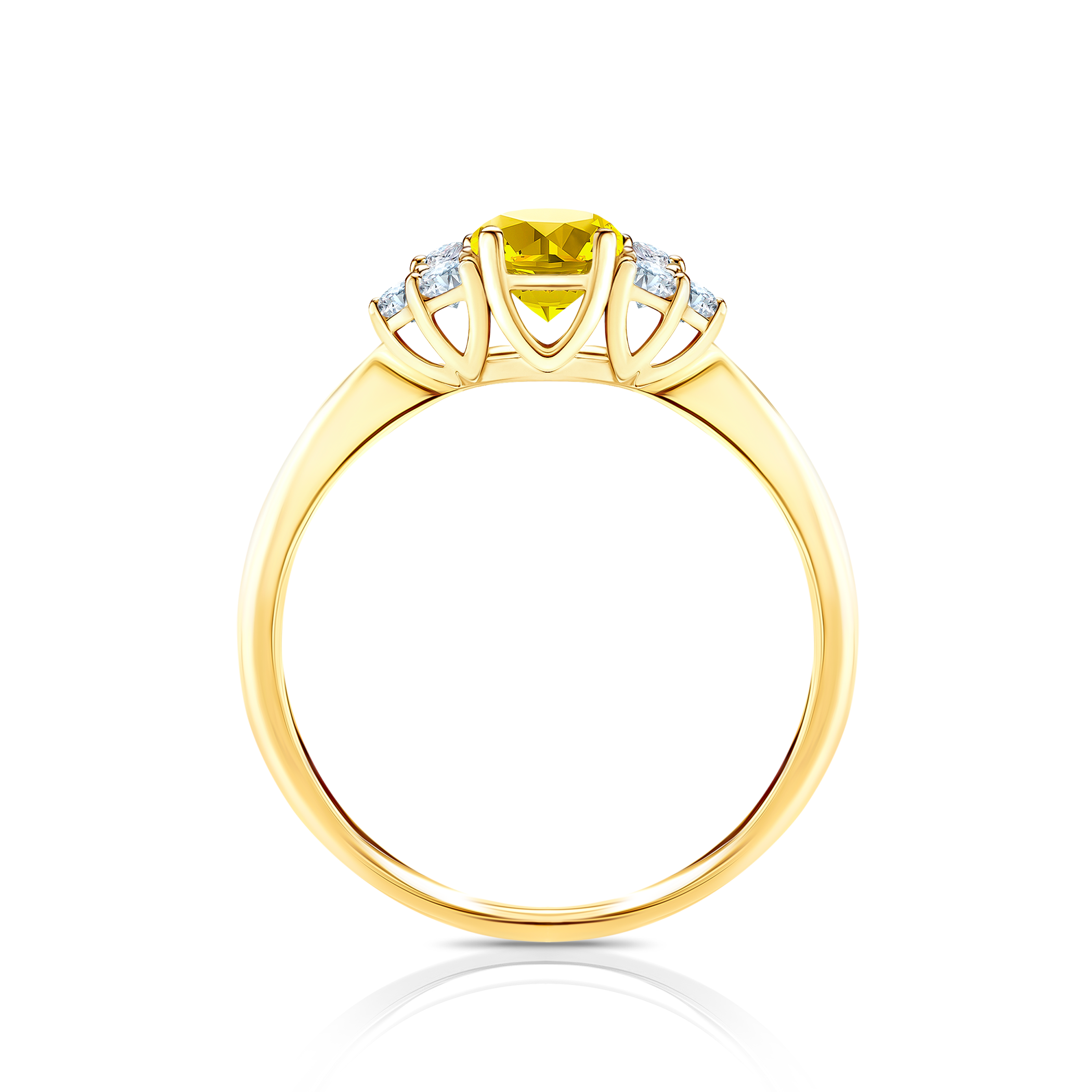 Pierścionek zaręczynowy Fairytale: złoty, żółty szafir - 3
