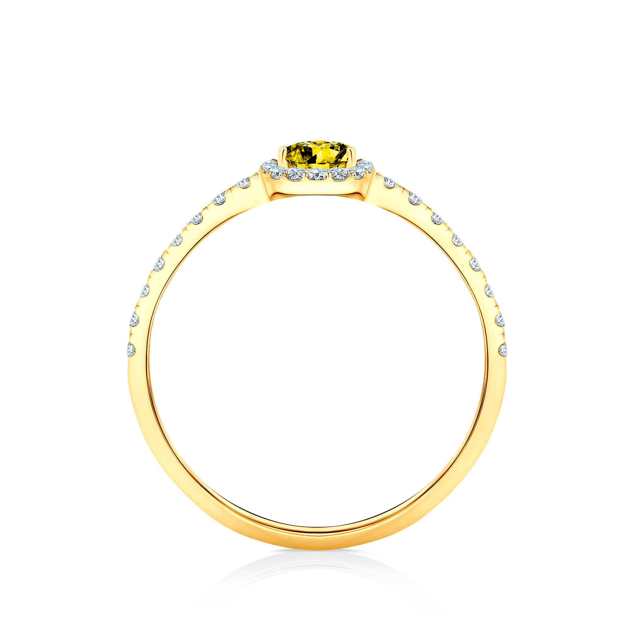 Pierścionek zaręczynowy This is Love: złoty, żółty diament