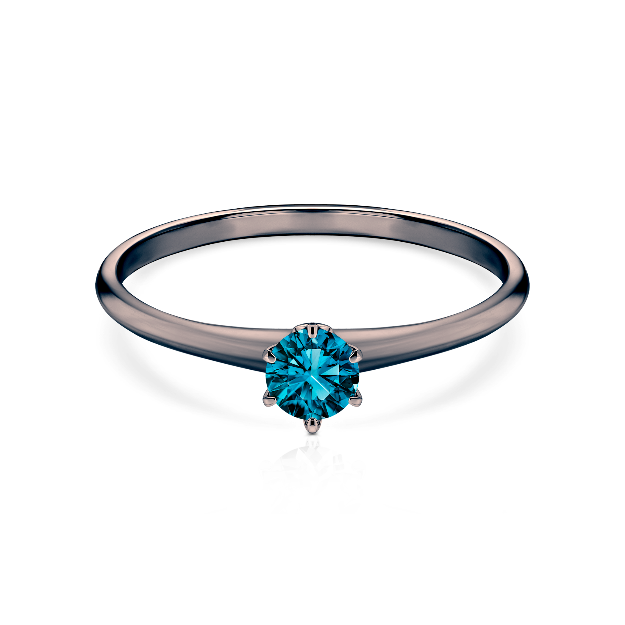 Pierścionek zaręczynowy The Journey: czarne złoto, niebieski diament