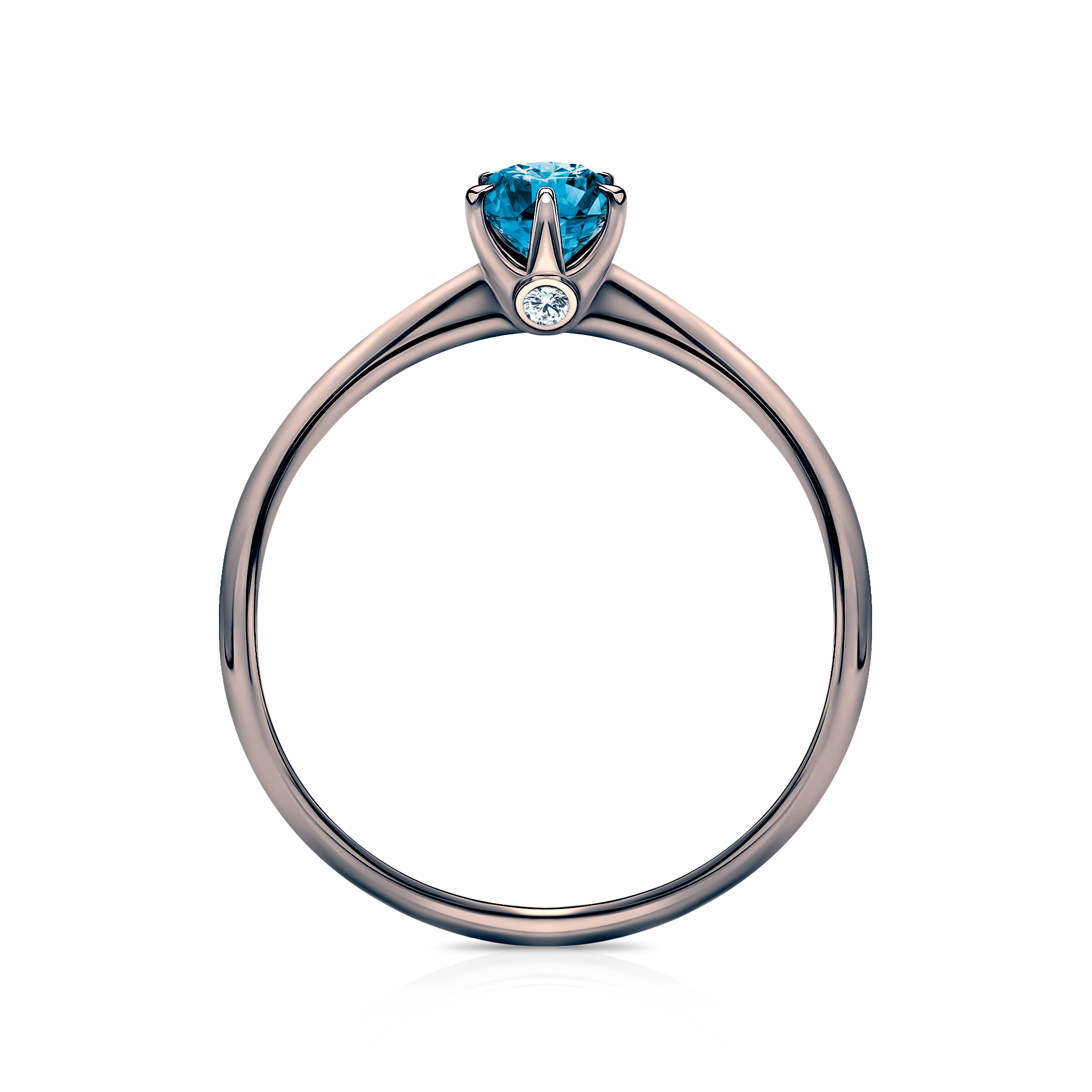 Pierścionek zaręczynowy The Journey: czarne złoto, niebieski diament