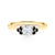 Zásnubní prsten Fairytale: žluté zlato, bílý safír, černé diamanty