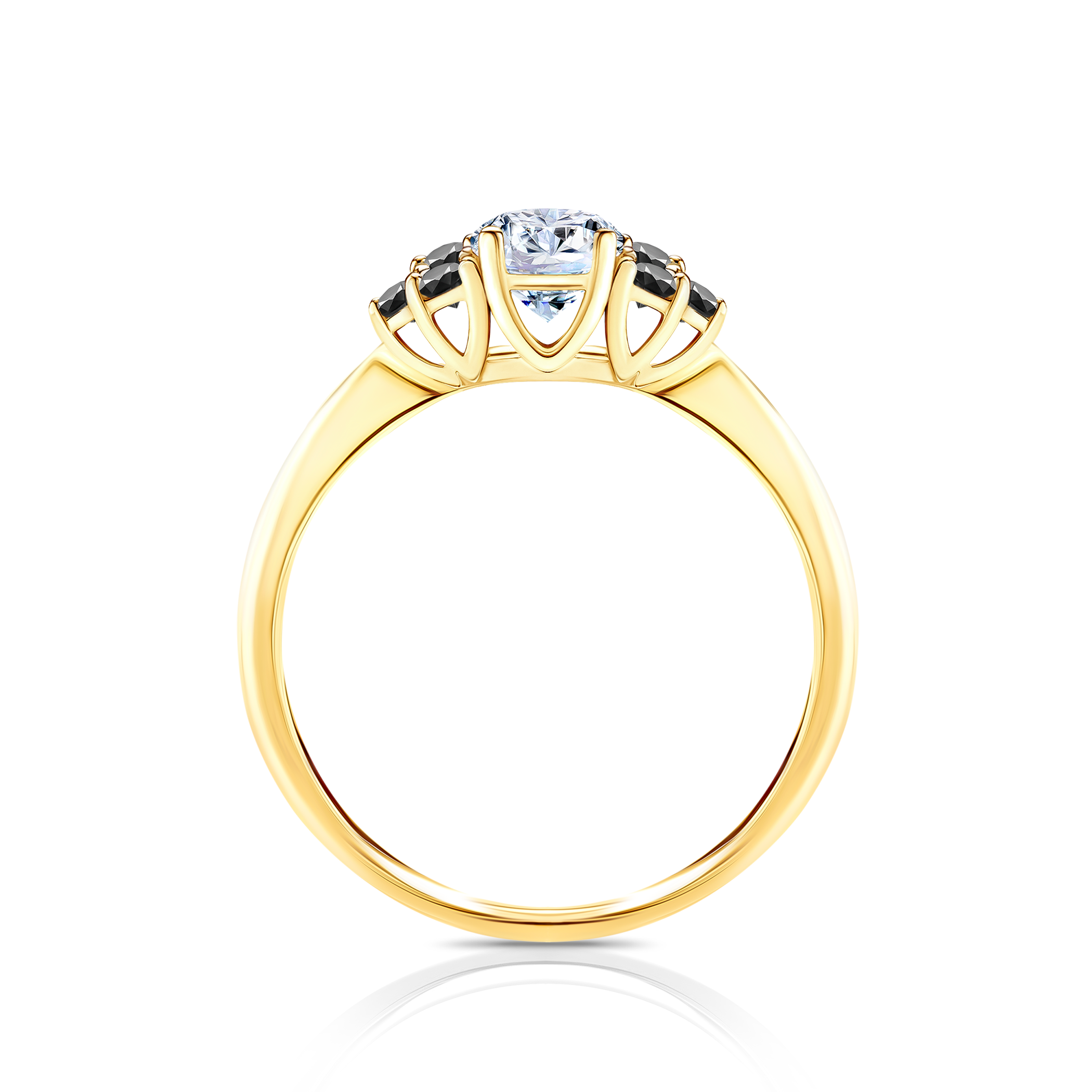 Pierścionek zaręczynowy Fairytale: złoty, biały szafir - 3