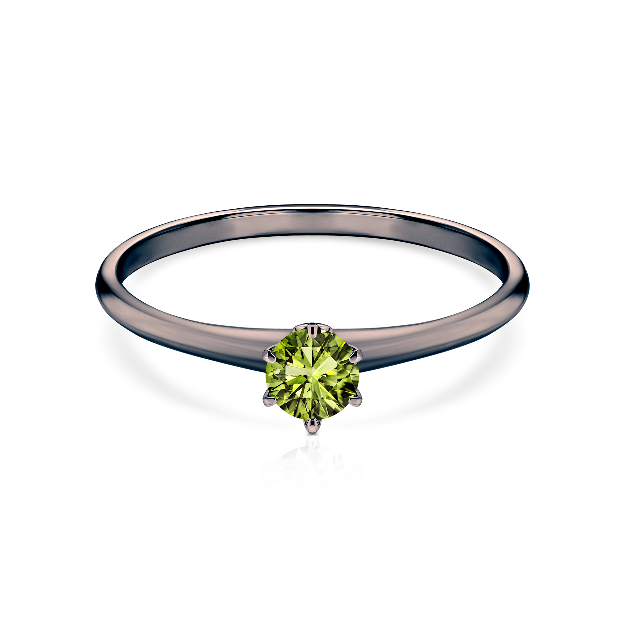 Pierścionek zaręczynowy The Journey: czarne złoto, zielony diament