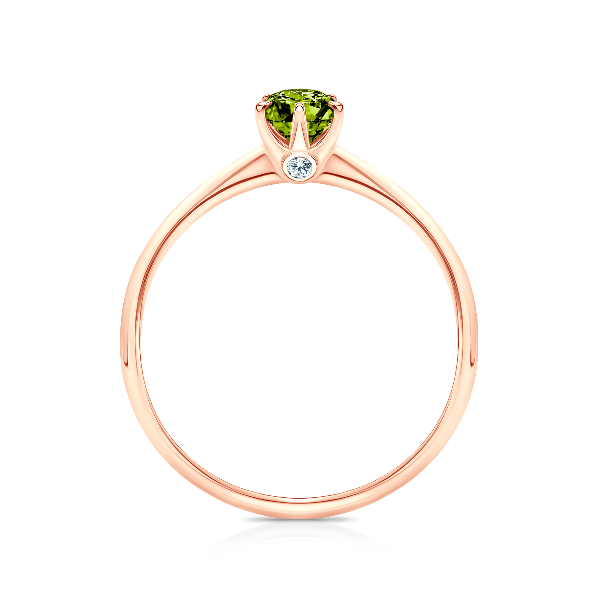 Verlobungsring The Journey: Roségold, grüner Diamant