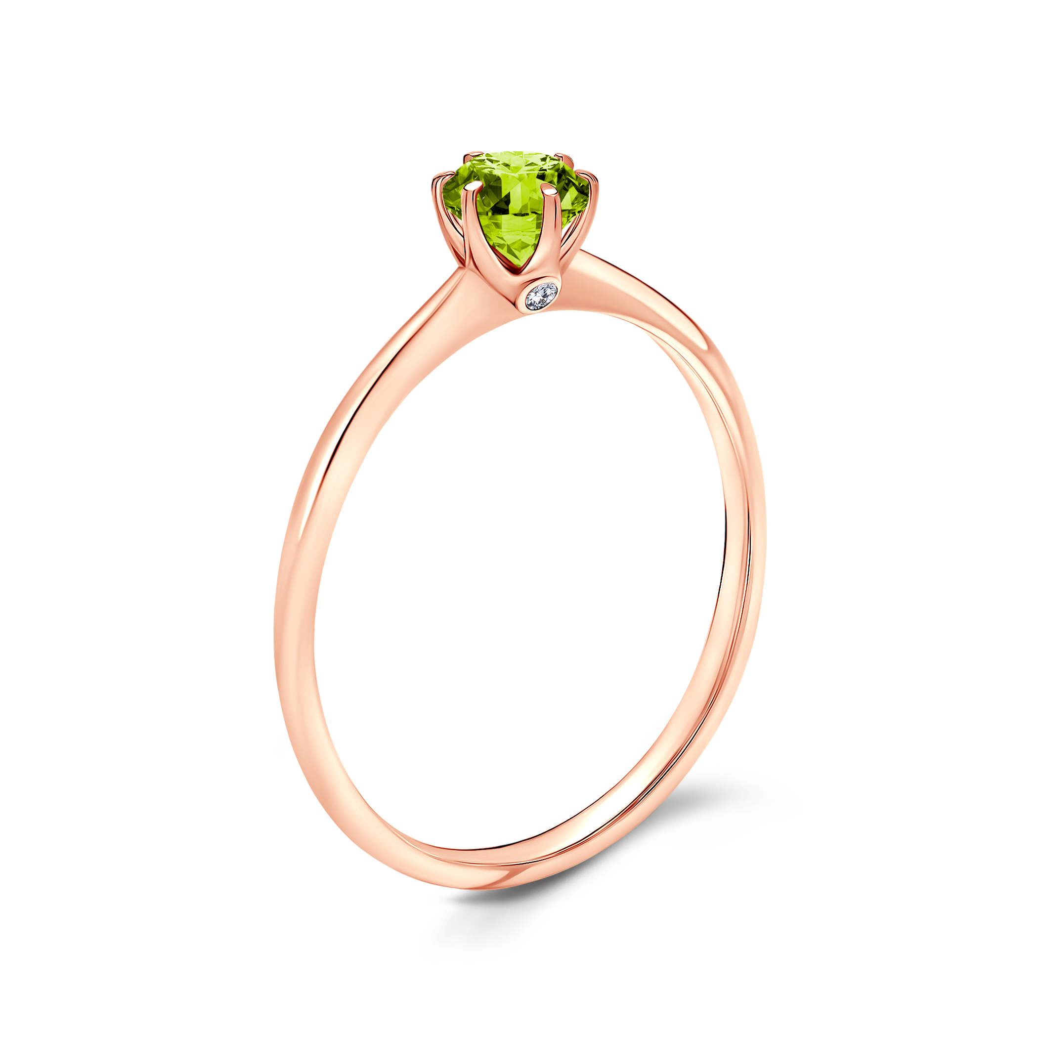 Verlobungsring The Journey: Roségold, grüner Diamant