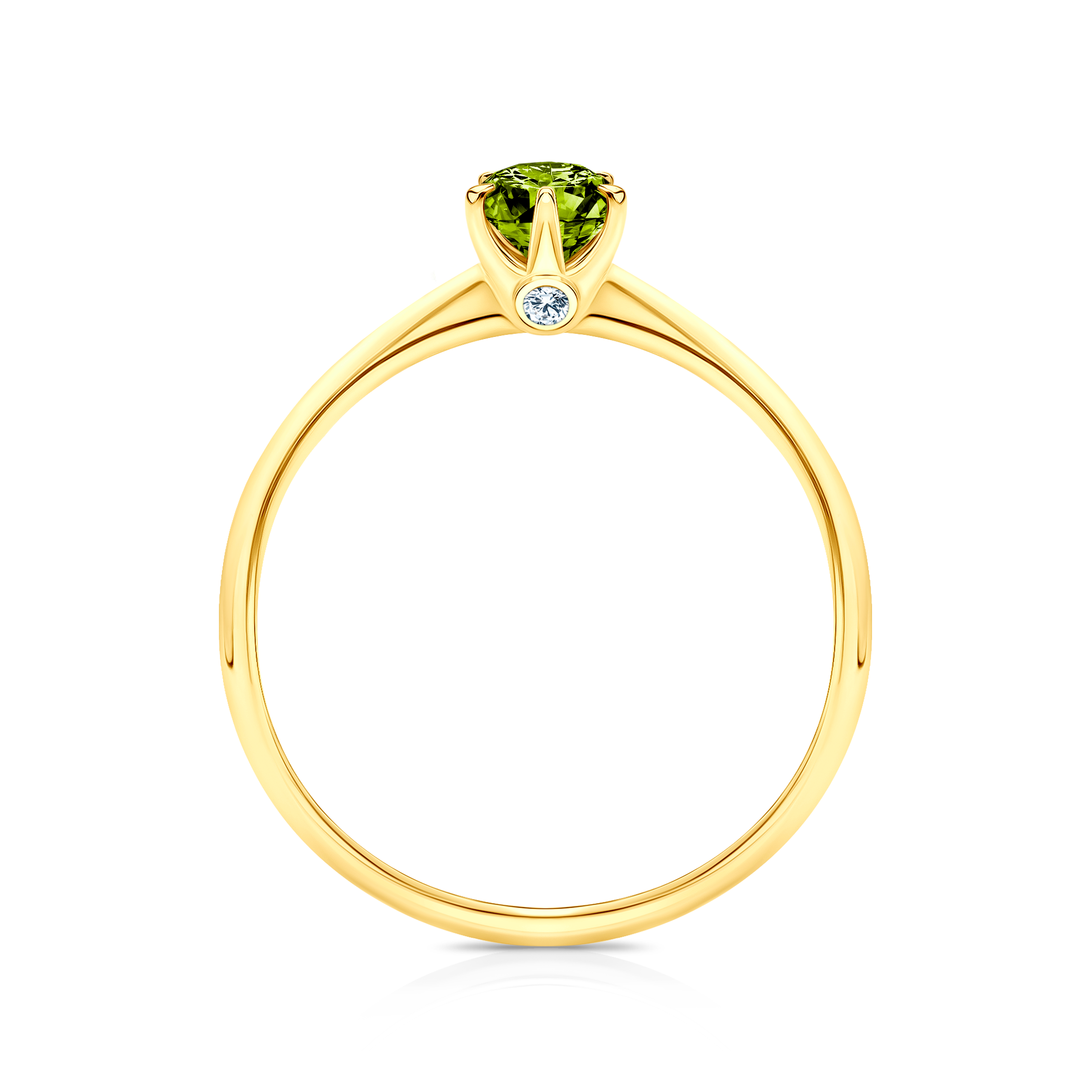Pierścionek zaręczynowy The Journey: złoty, zielony diament