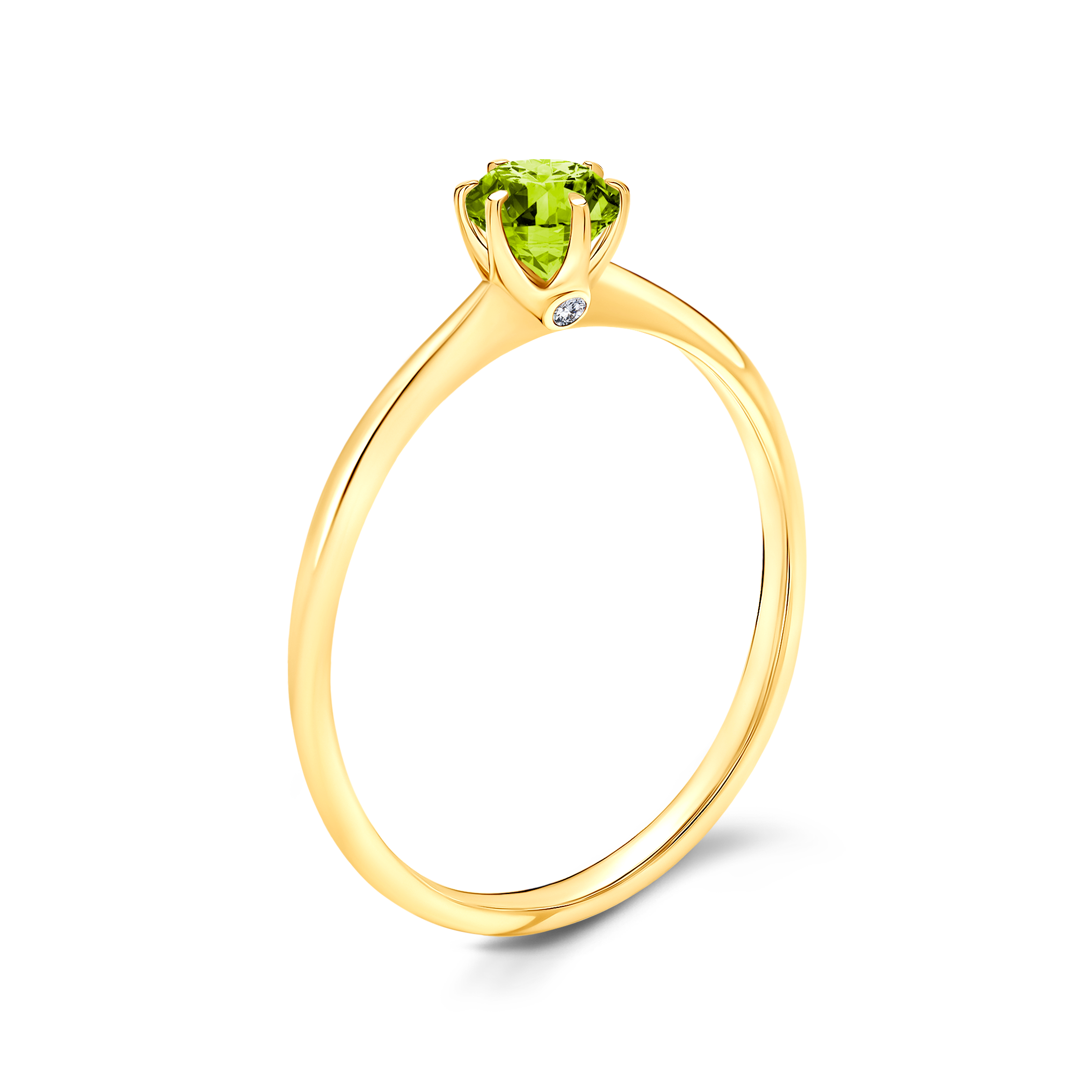 Pierścionek zaręczynowy The Journey: złoty, zielony diament