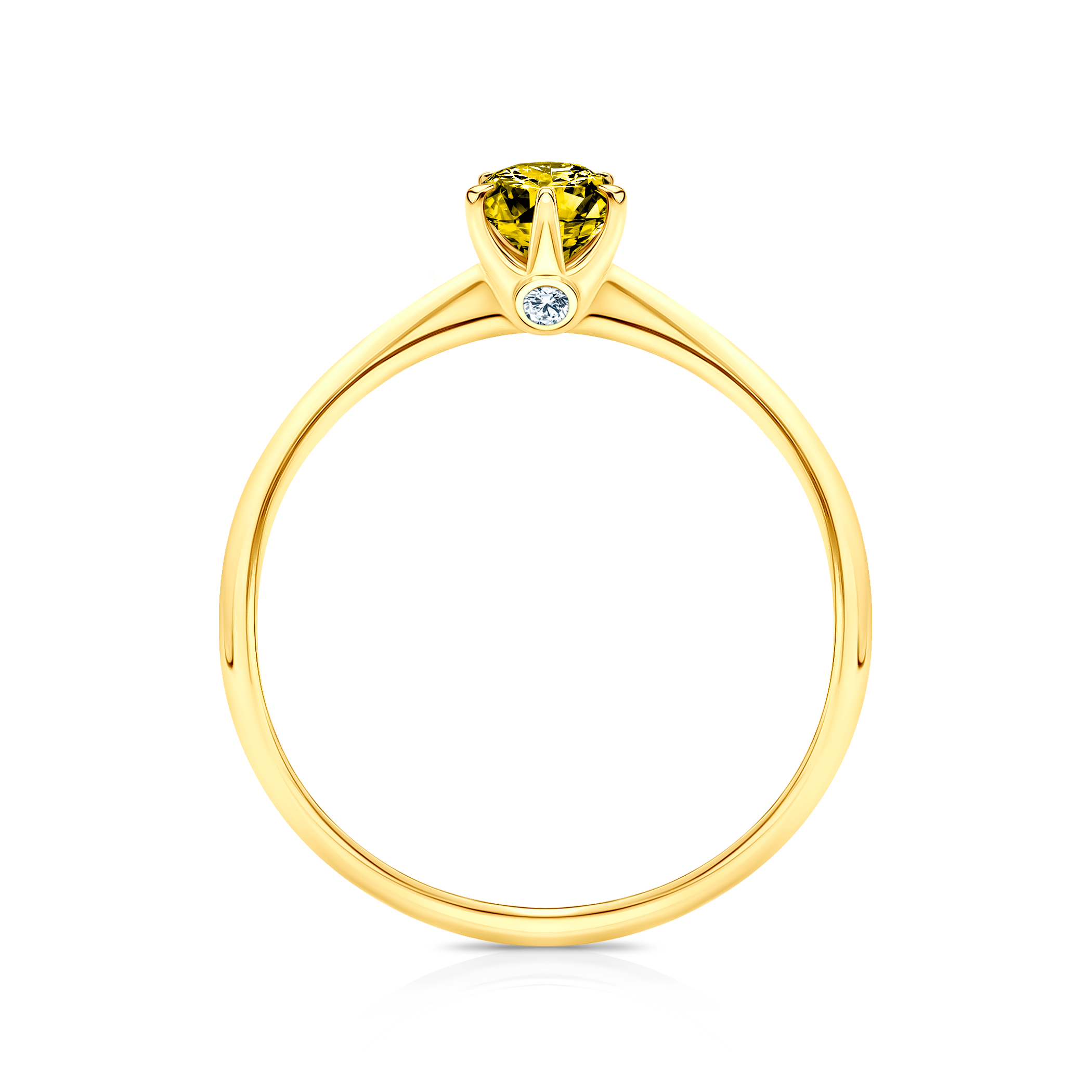 Pierścionek zaręczynowy The Journey: złoty, żółty diament