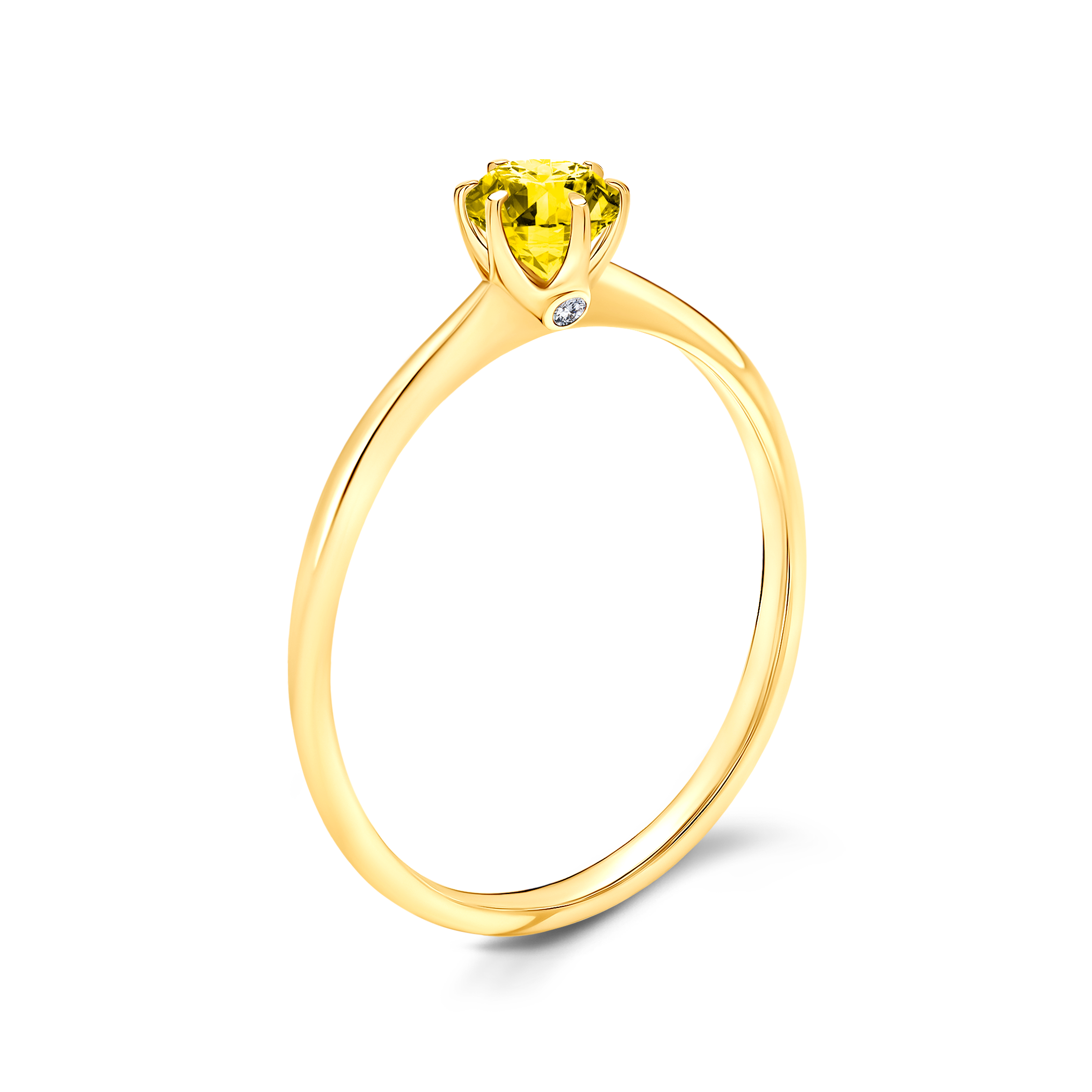 Pierścionek zaręczynowy The Journey: złoty, żółty diament