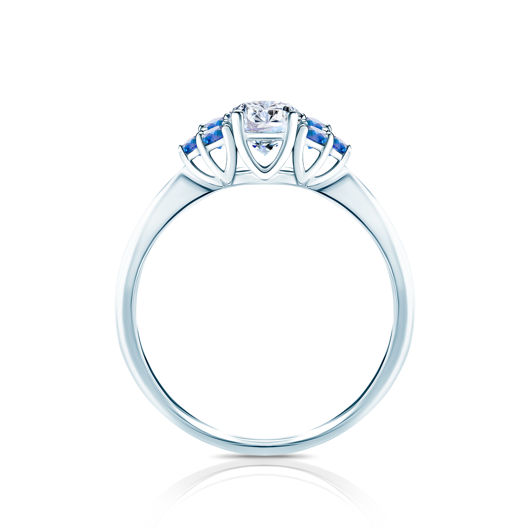 Pierścionek zaręczynowy Fairytale: białe złoto, biały szafir