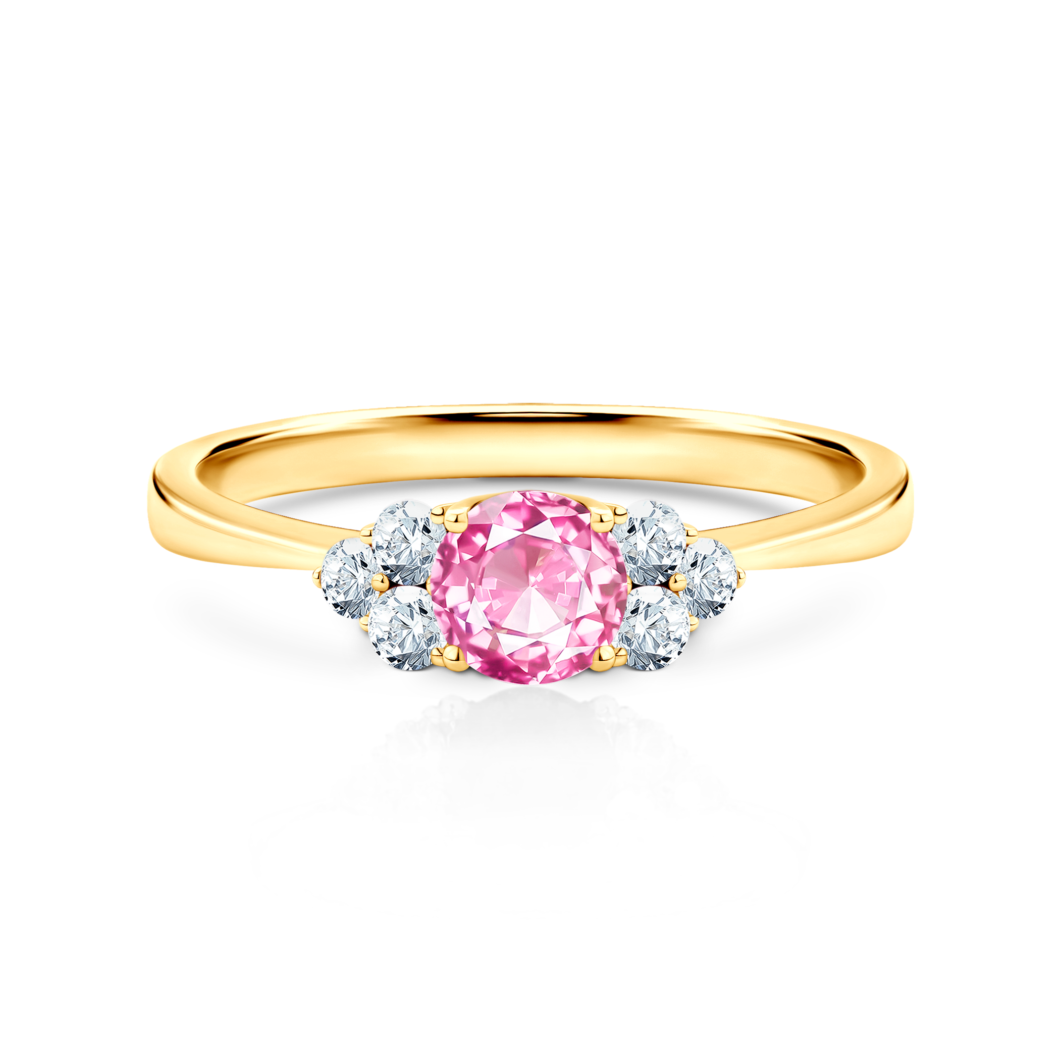 Pierścionek zaręczynowy Fairytale: złoty, różowy szafir