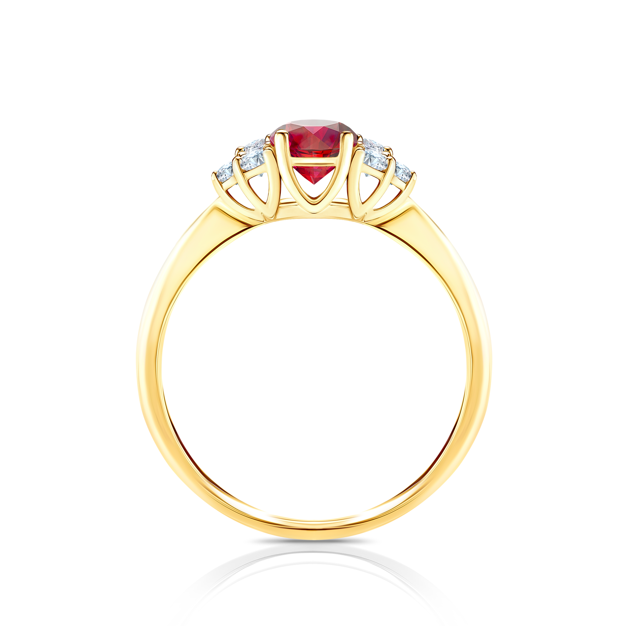 Pierścionek zaręczynowy Fairytale: złoty, rubin