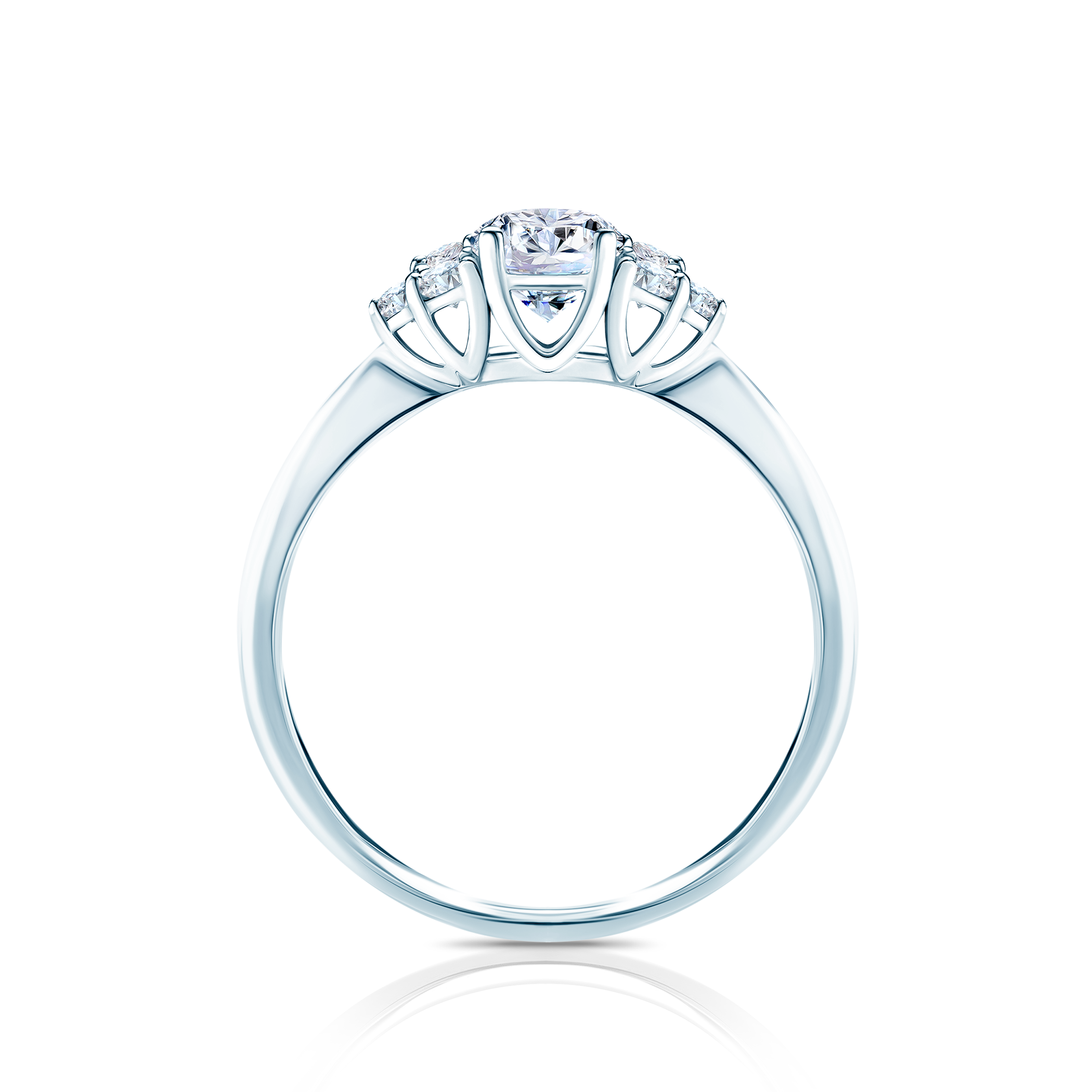 Pierścionek zaręczynowy Fairytale: białe złoto, biały szafir - 3