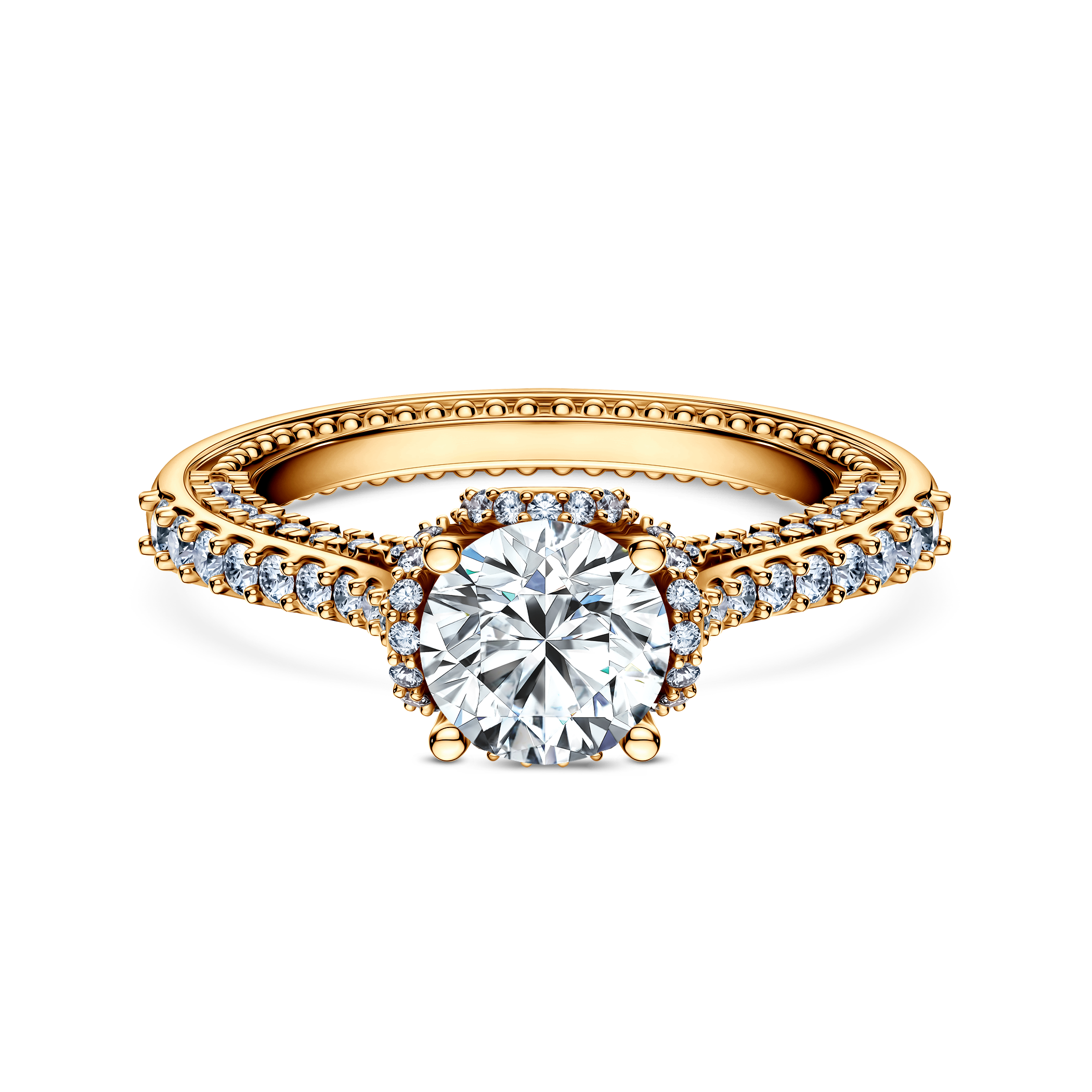 Pierścionek Savicki: złoty, diamenty