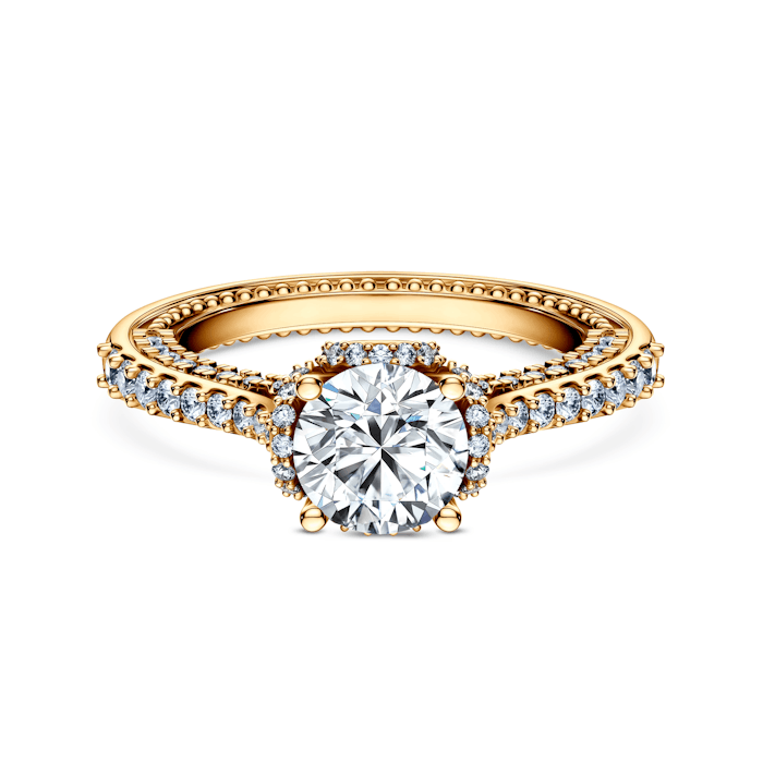 Pierścionek Savicki: złoty, diamenty