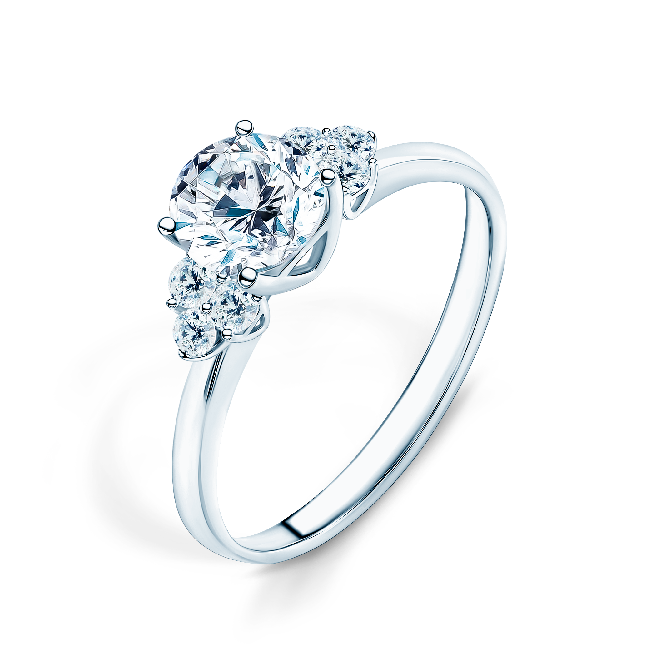 Pierścionek zaręczynowy Fairytale: białe złoto, diamenty - 4