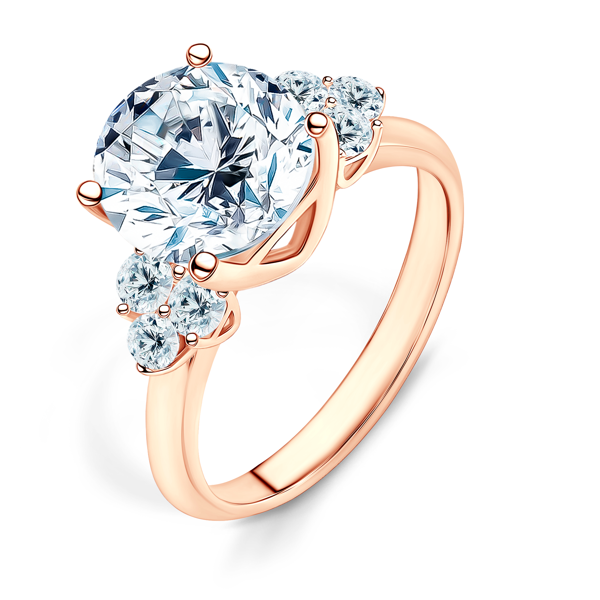Pierścionek zaręczynowy Fairytale: różowe złoto, diamenty