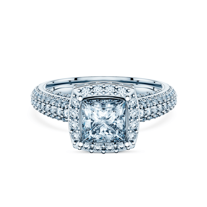 Pierścionek Savicki: białe złoto, diamenty